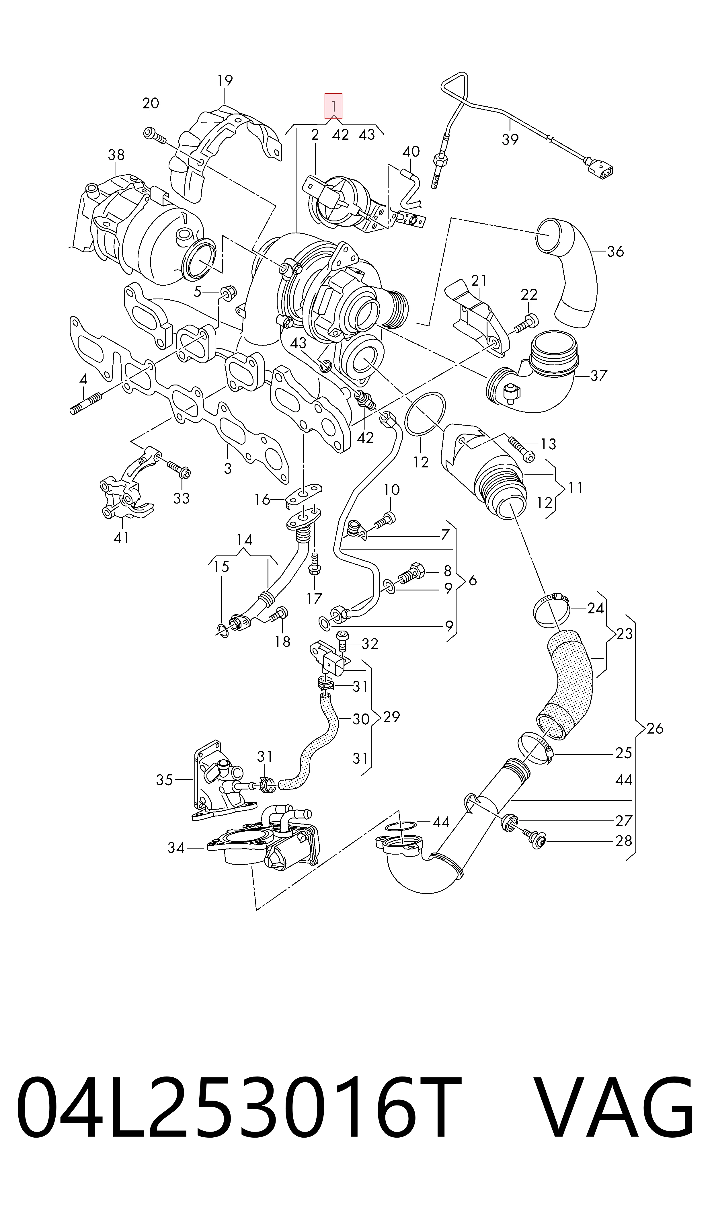 04L253016T VAG Турбонаддув