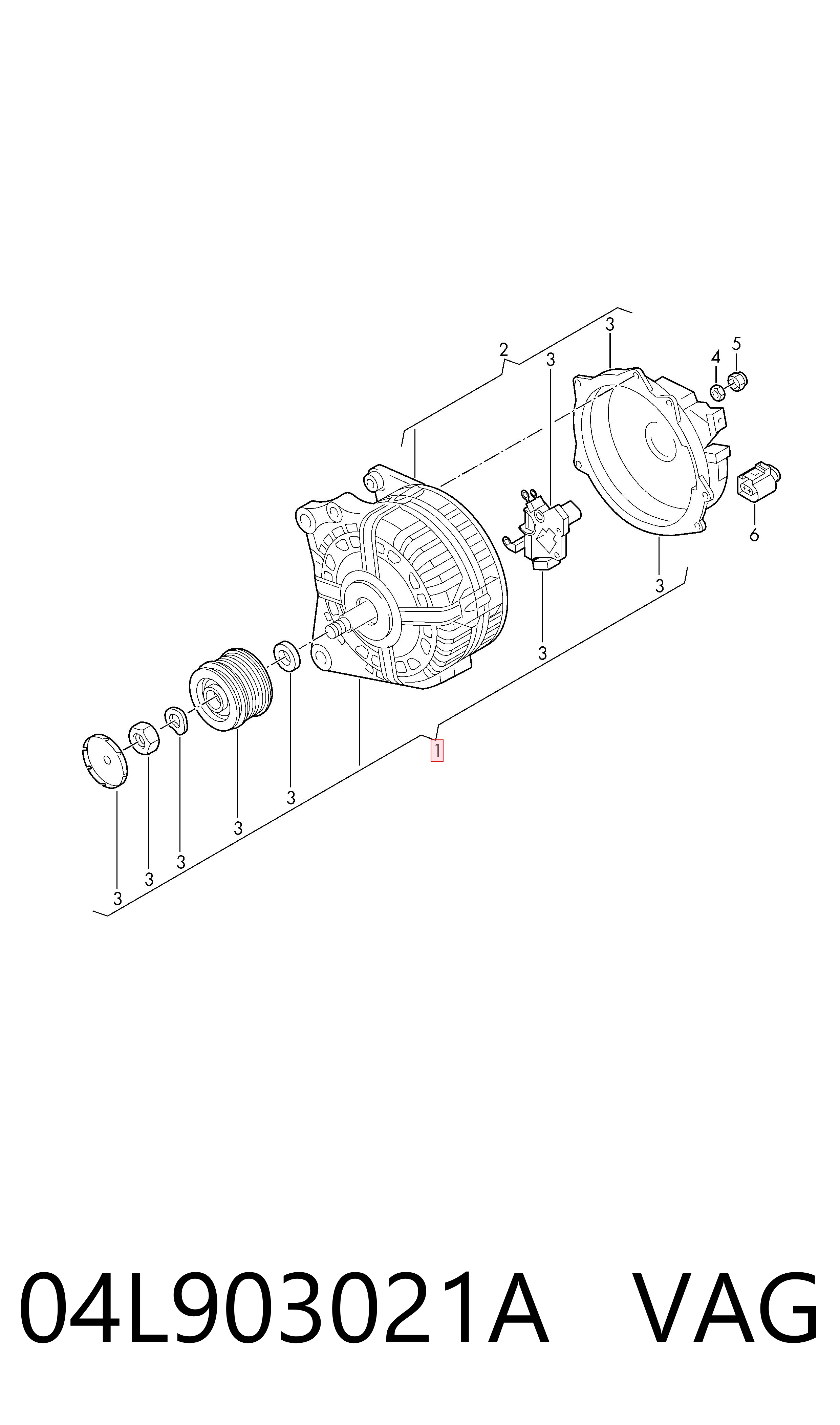 04L903021A VAG Генератор автомобильный