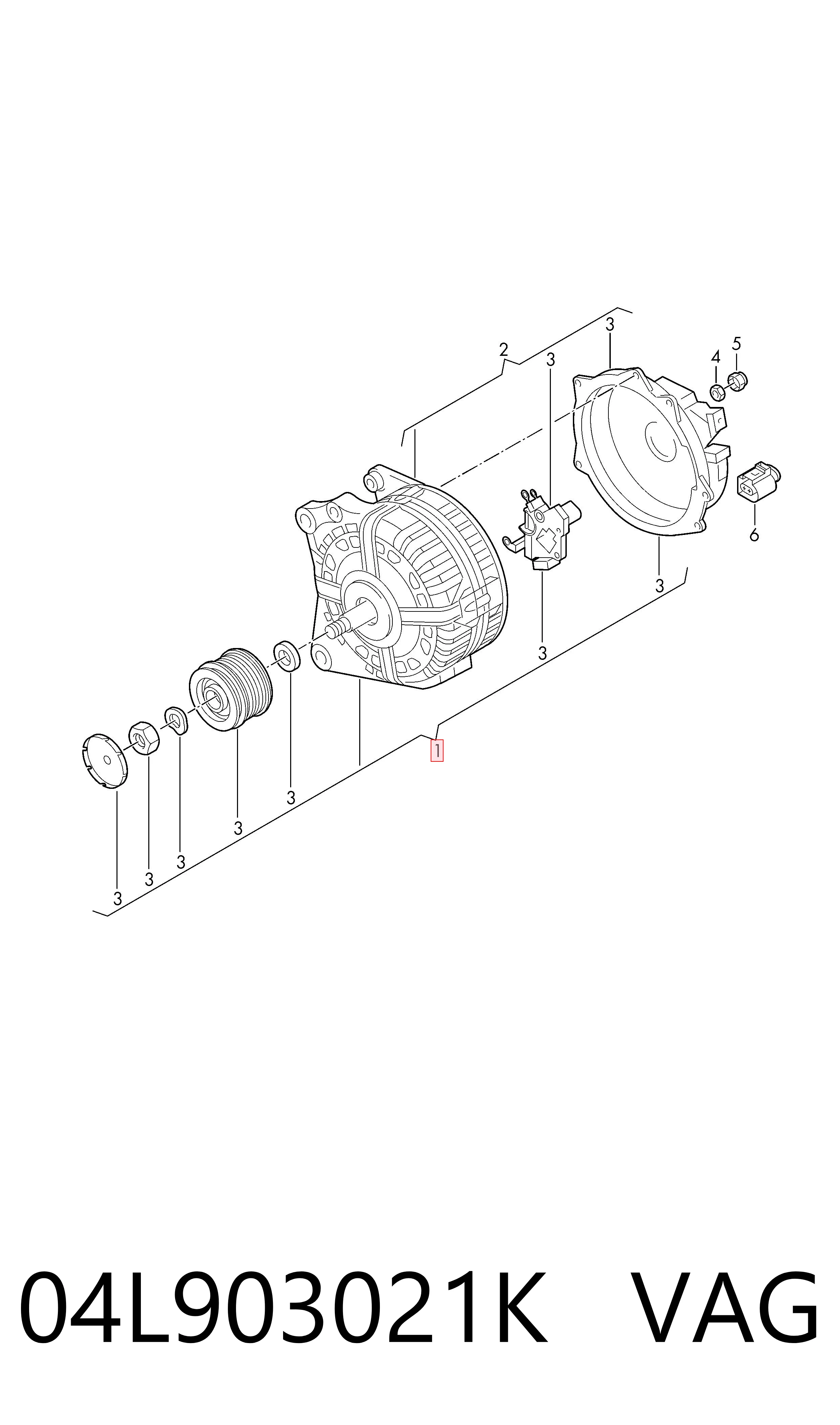 04L903021K VAG Генератор автомобильный