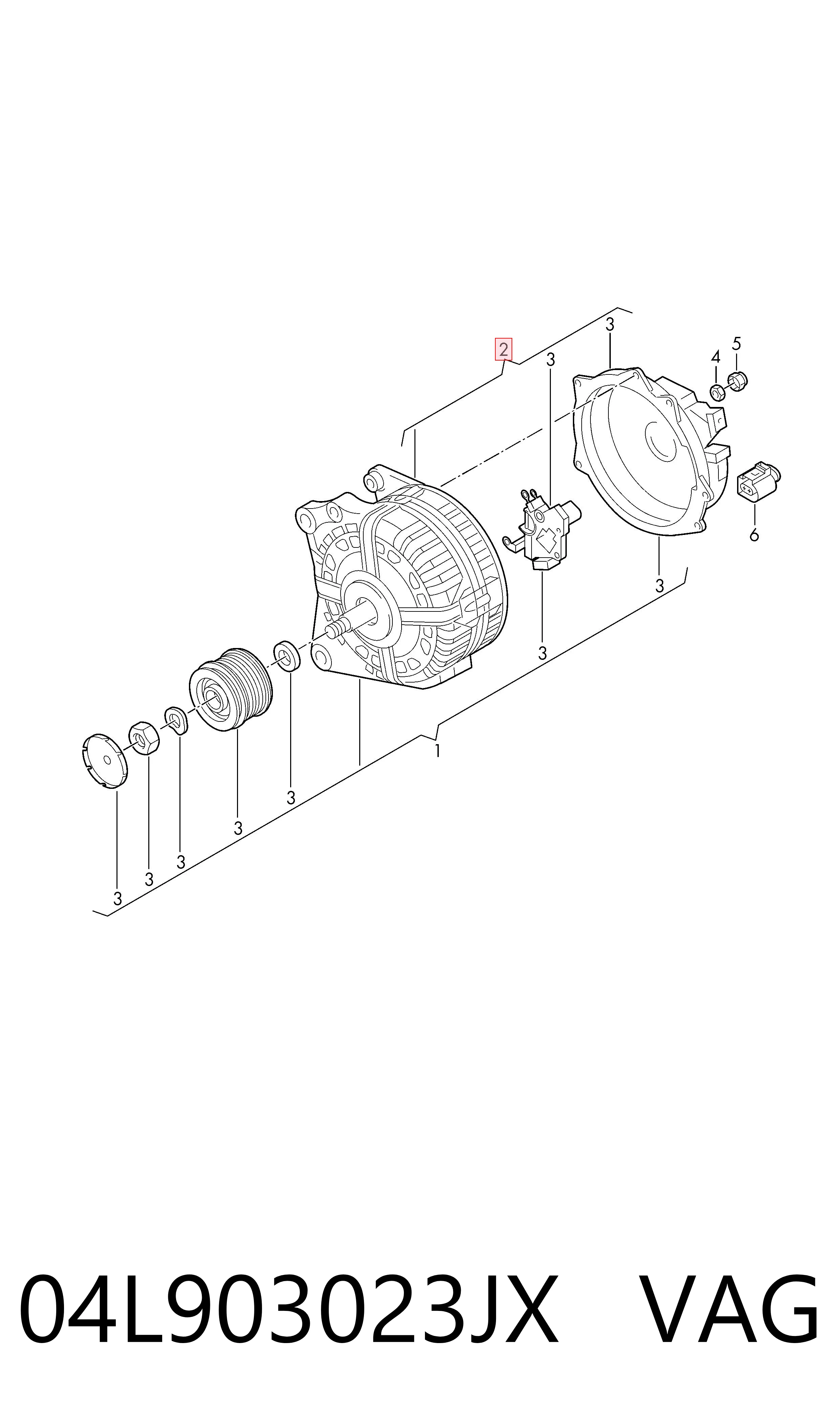 04L903023JX VAG Генератор автомобильный