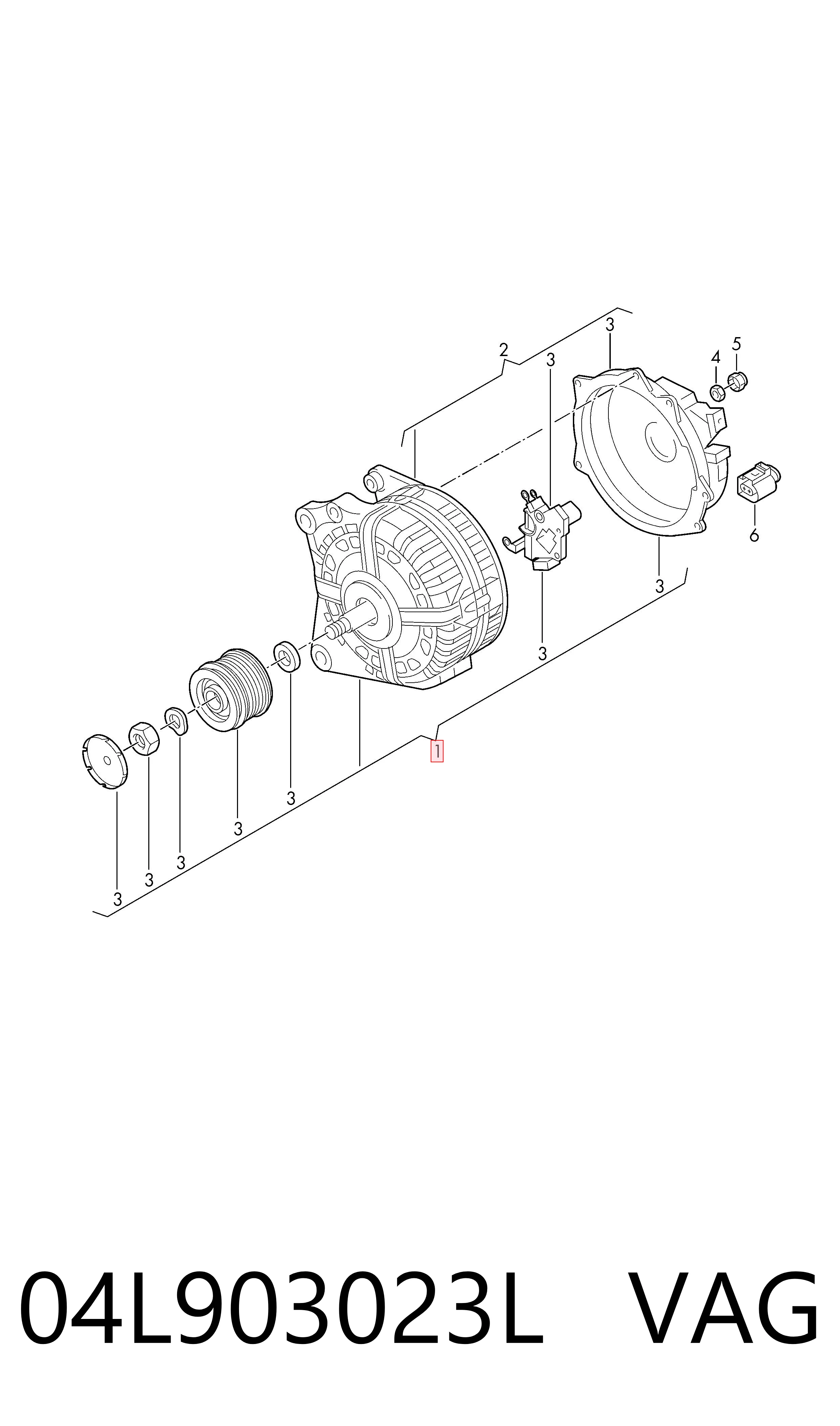 04L903023L VAG Генератор автомобильный