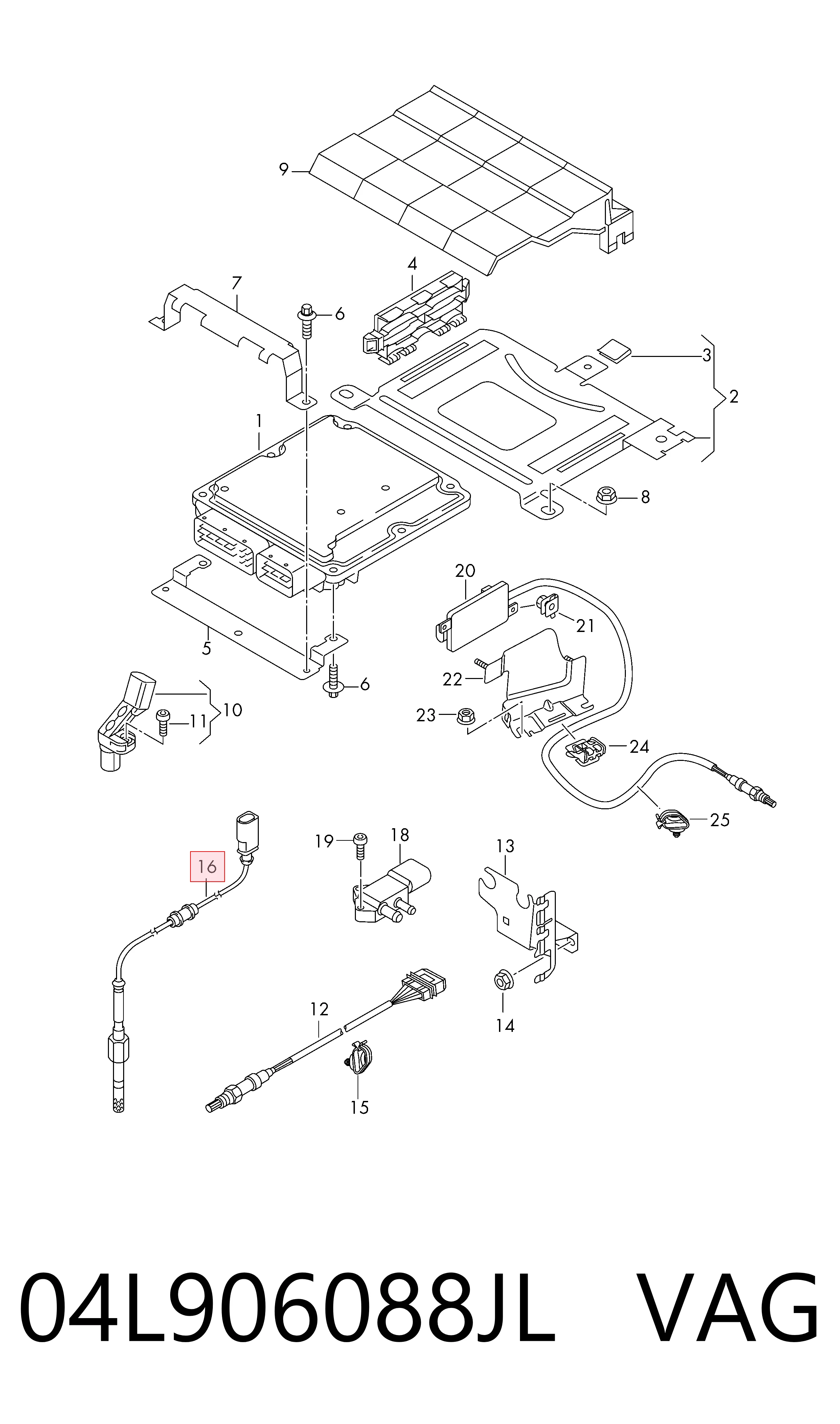 04L906088JL VAG Датчик температуры отработавших газов (ОГ), до катализатора