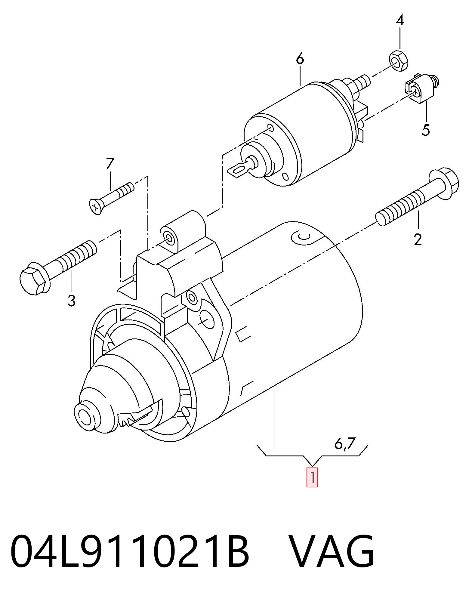 Стартер VAG 04L911021B