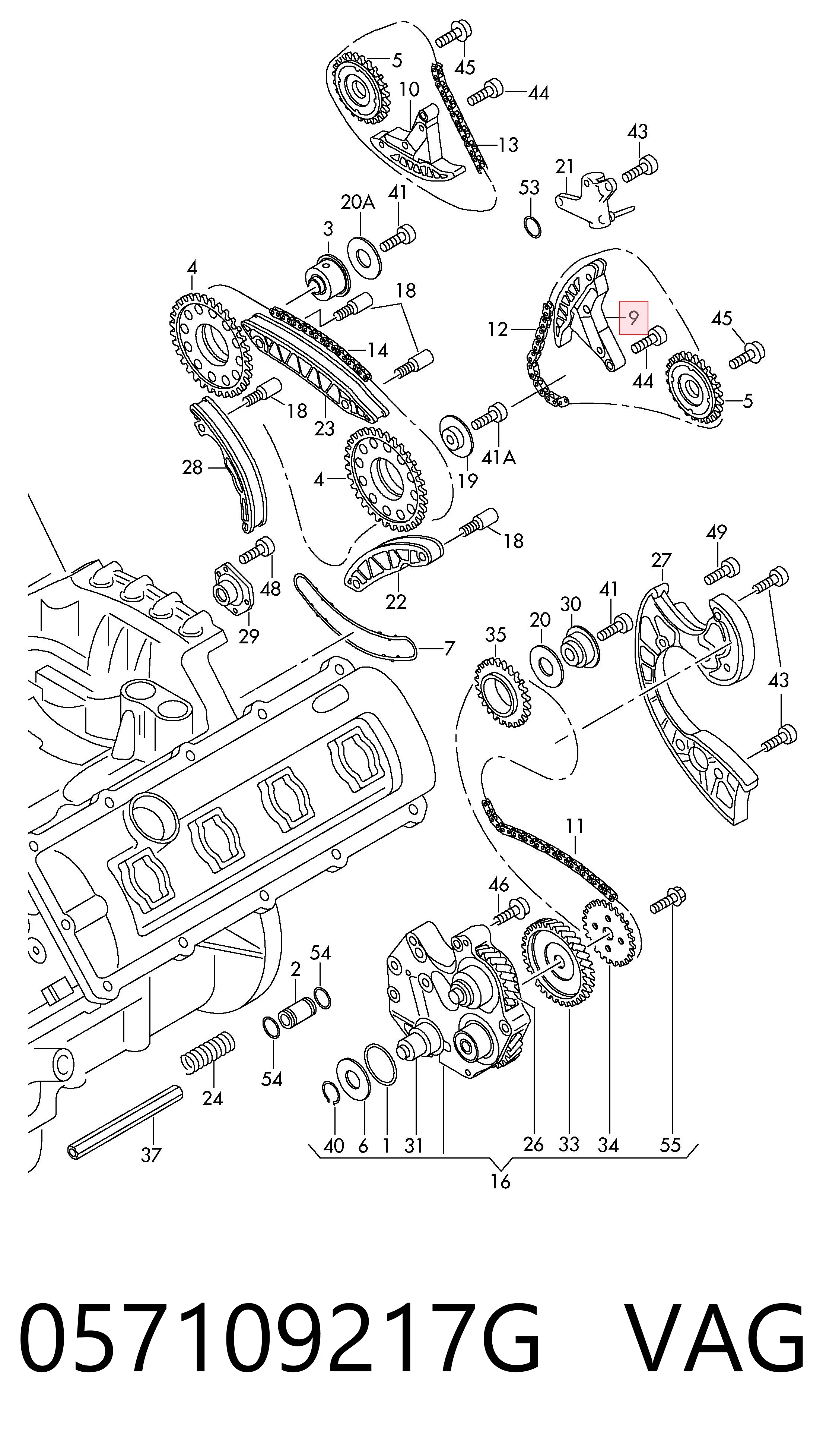 Натяжитель цепи ГРМ распреддвалов левый AND 37109065 цена, от 74.10 USD