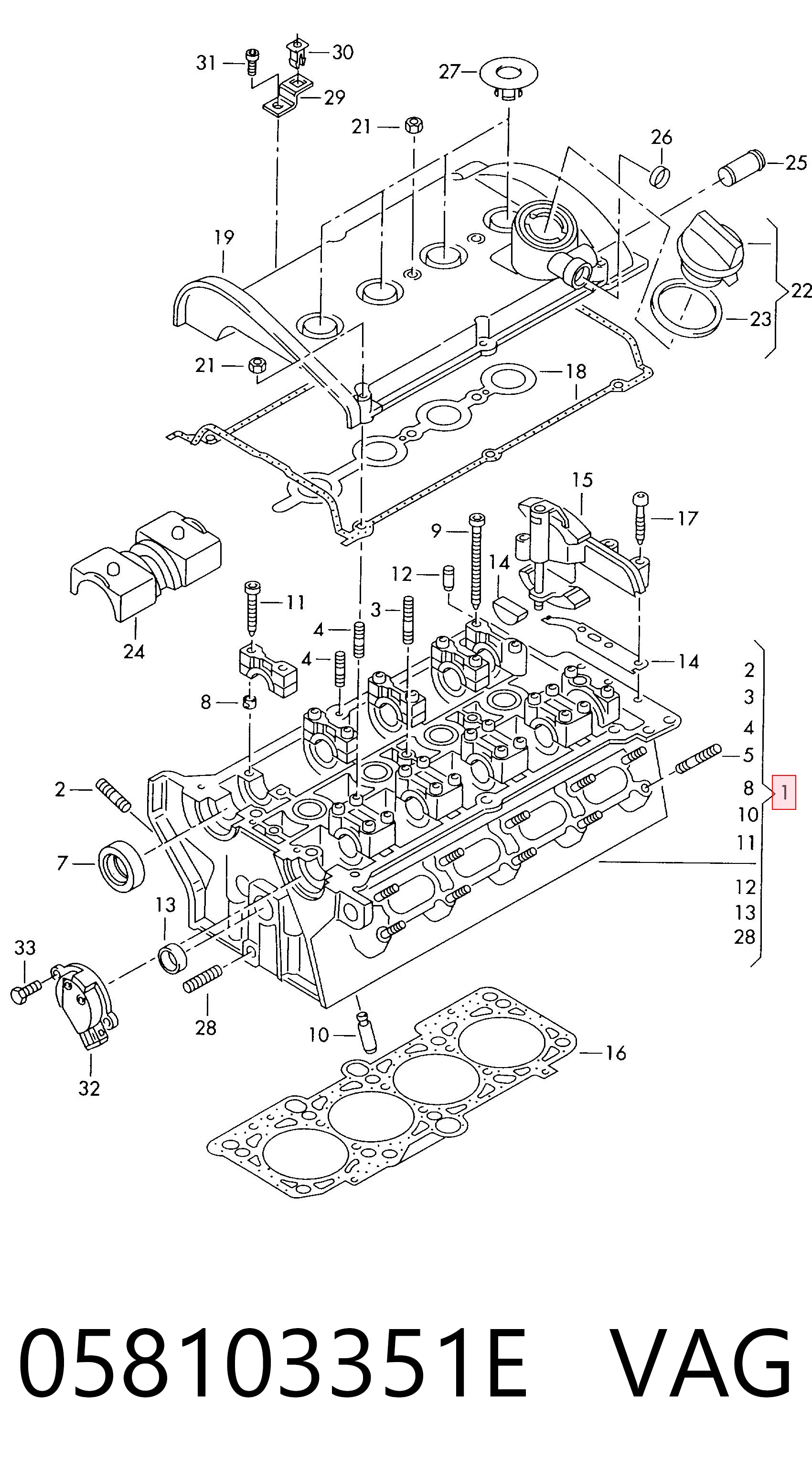 Головка блока цилиндров на Audi A4 B5 8D2