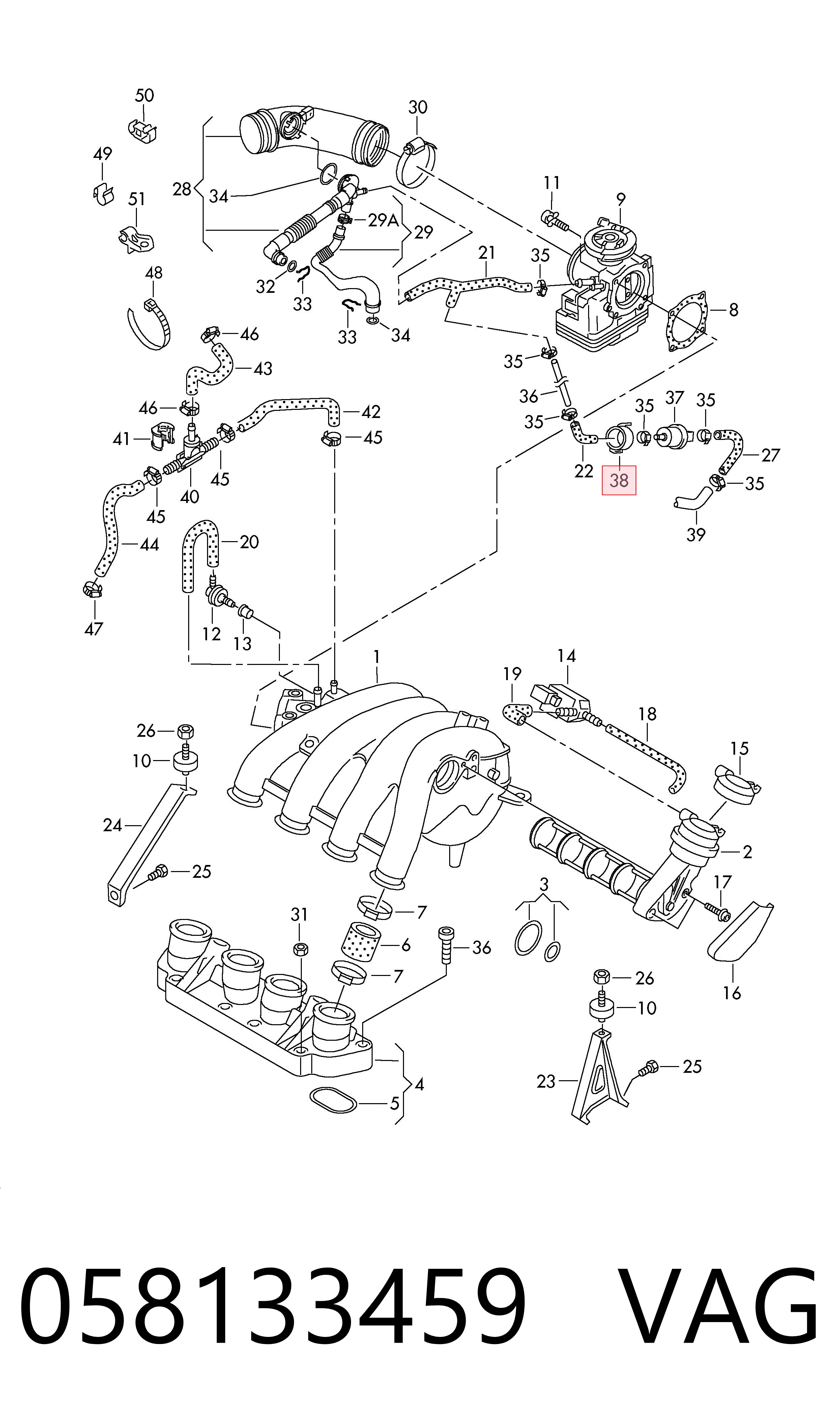 058133459 VAG Клапан вентиляции газов топливного бака