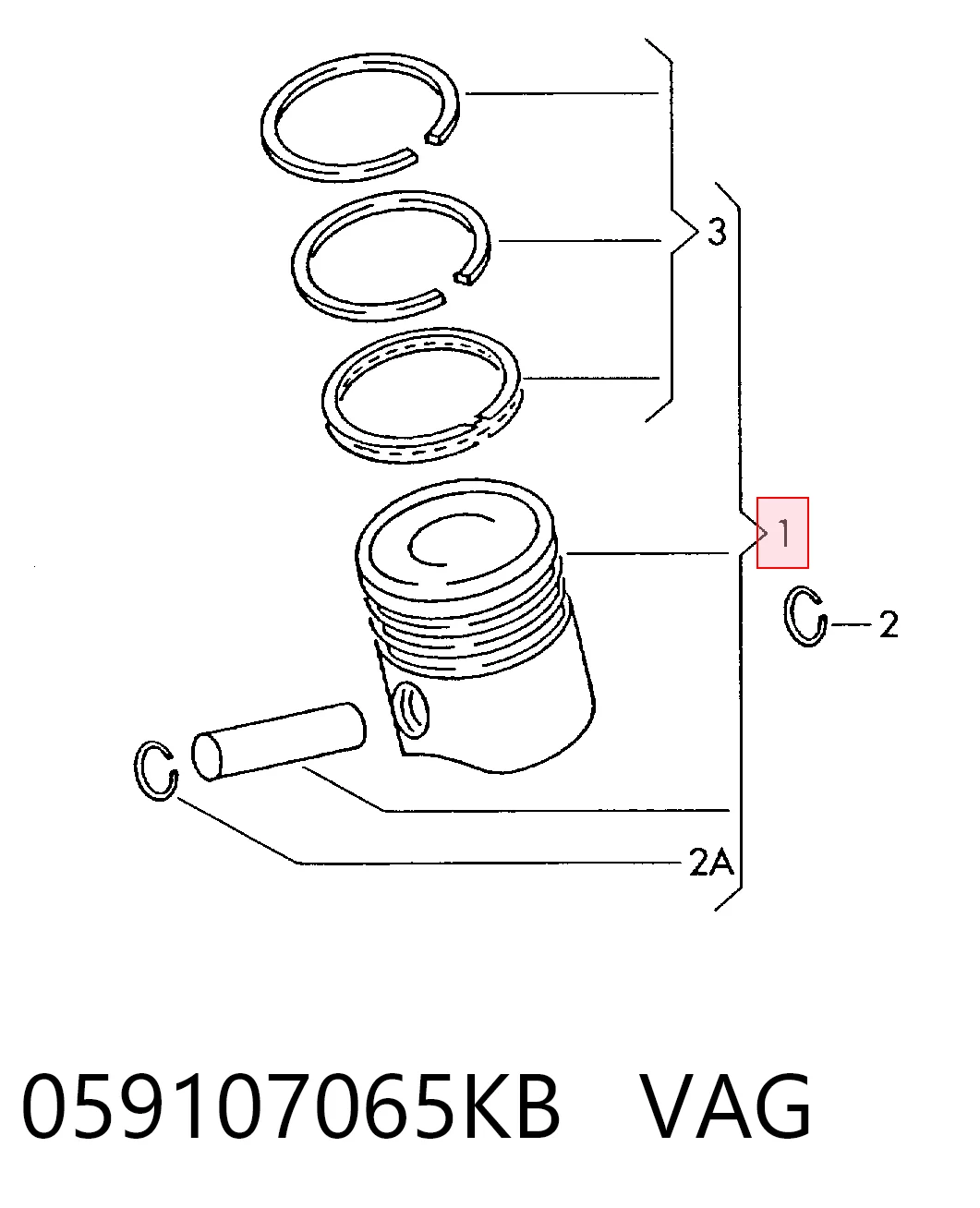 059107065KB VAG Поршень в комплекте на 1 цилиндр, STD