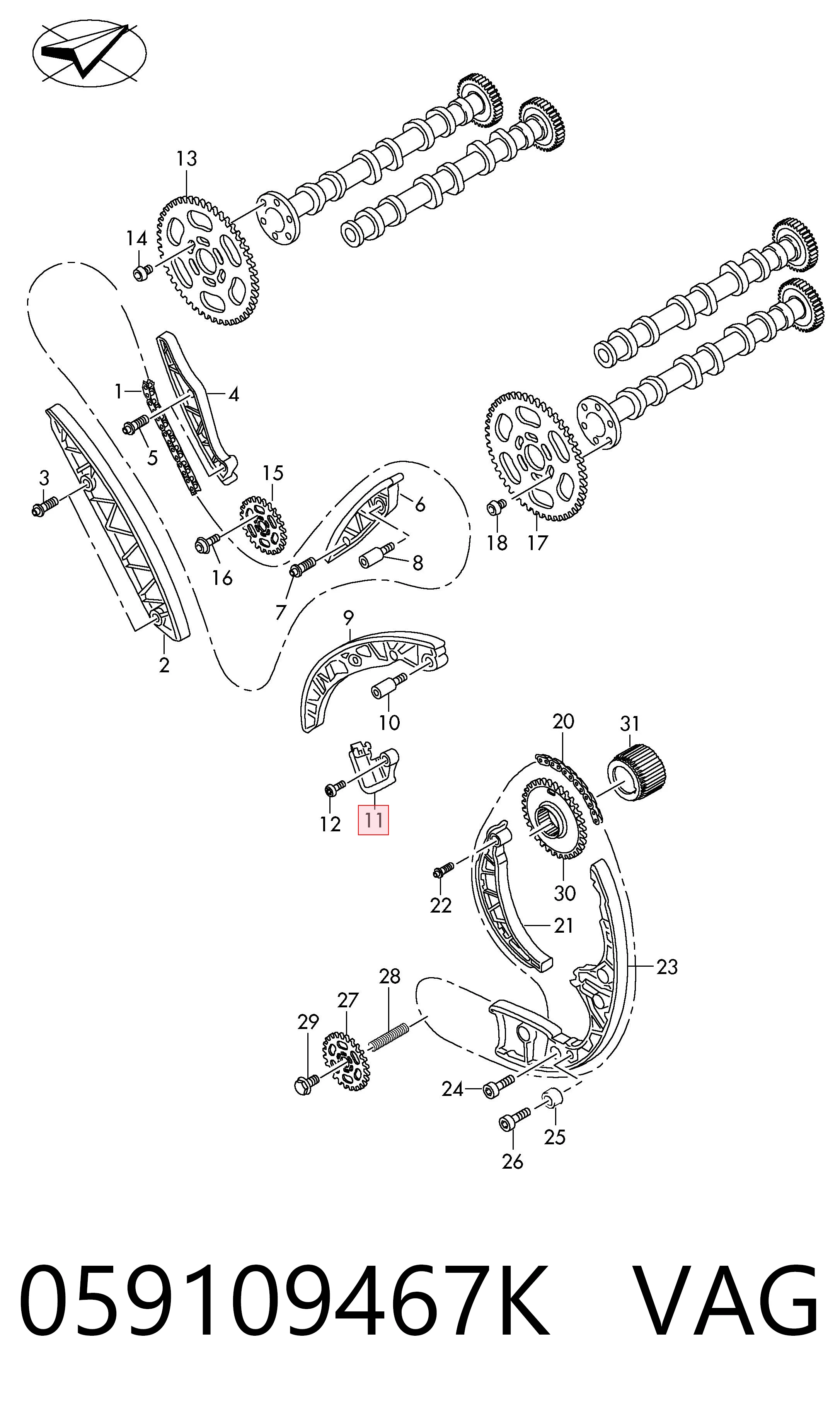 Натяжитель цепи ГРМ Bapmic BF0422460041 цена, от 41.42 USD