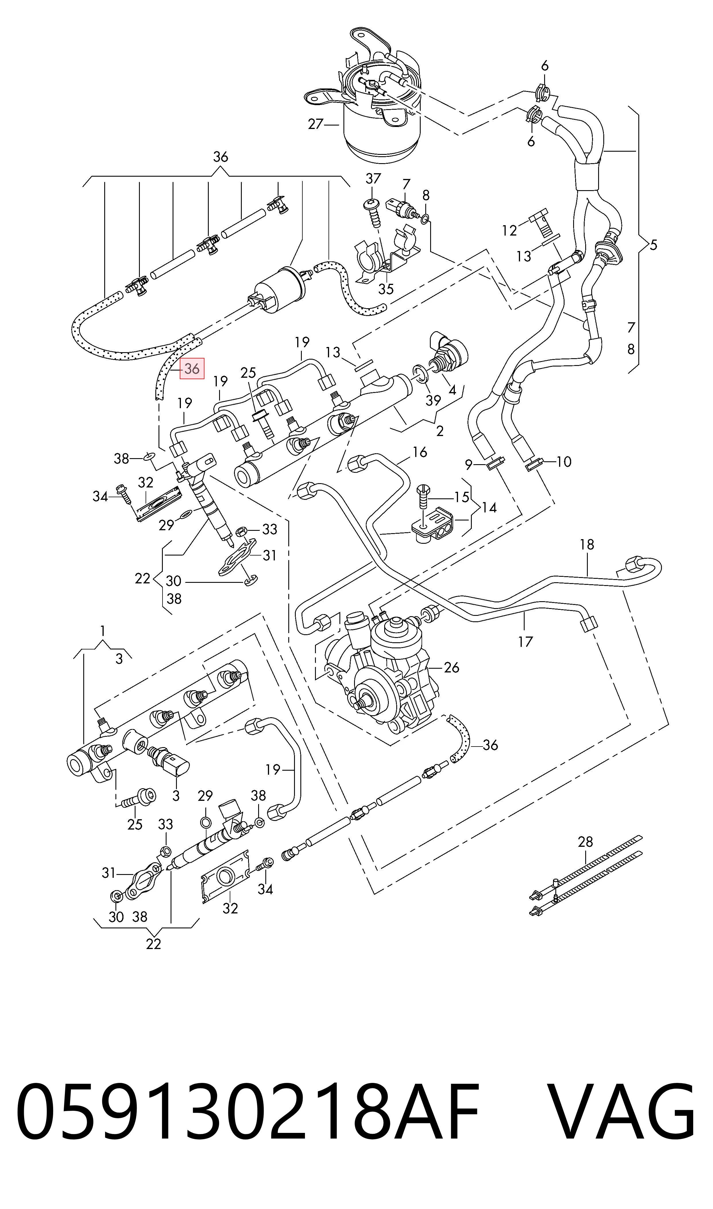 Трубка топливная, обратная от форсунок Bosch 445130333 цена, от 65.62 USD