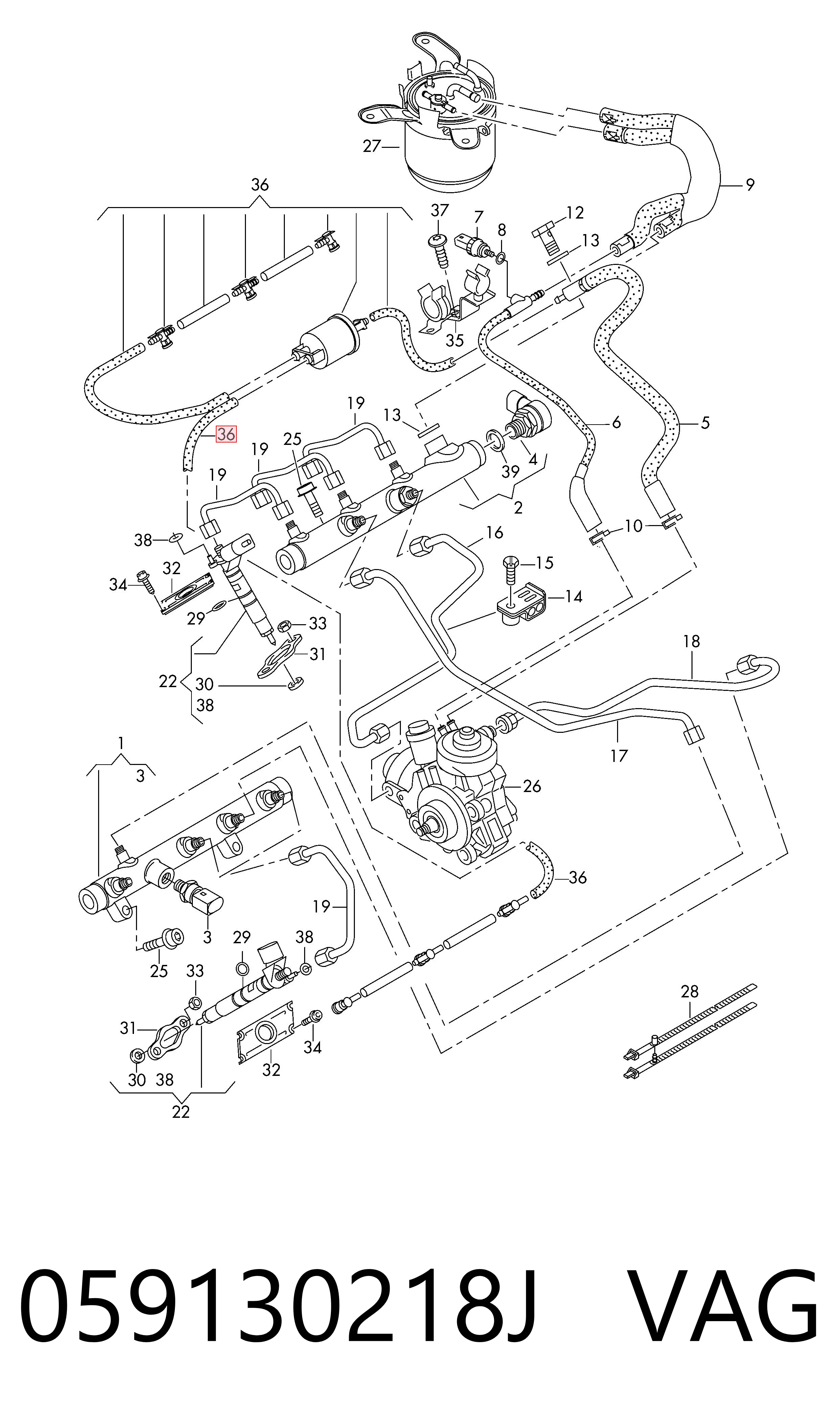 Купить 445130333 Bosch Обратная топливная трубка