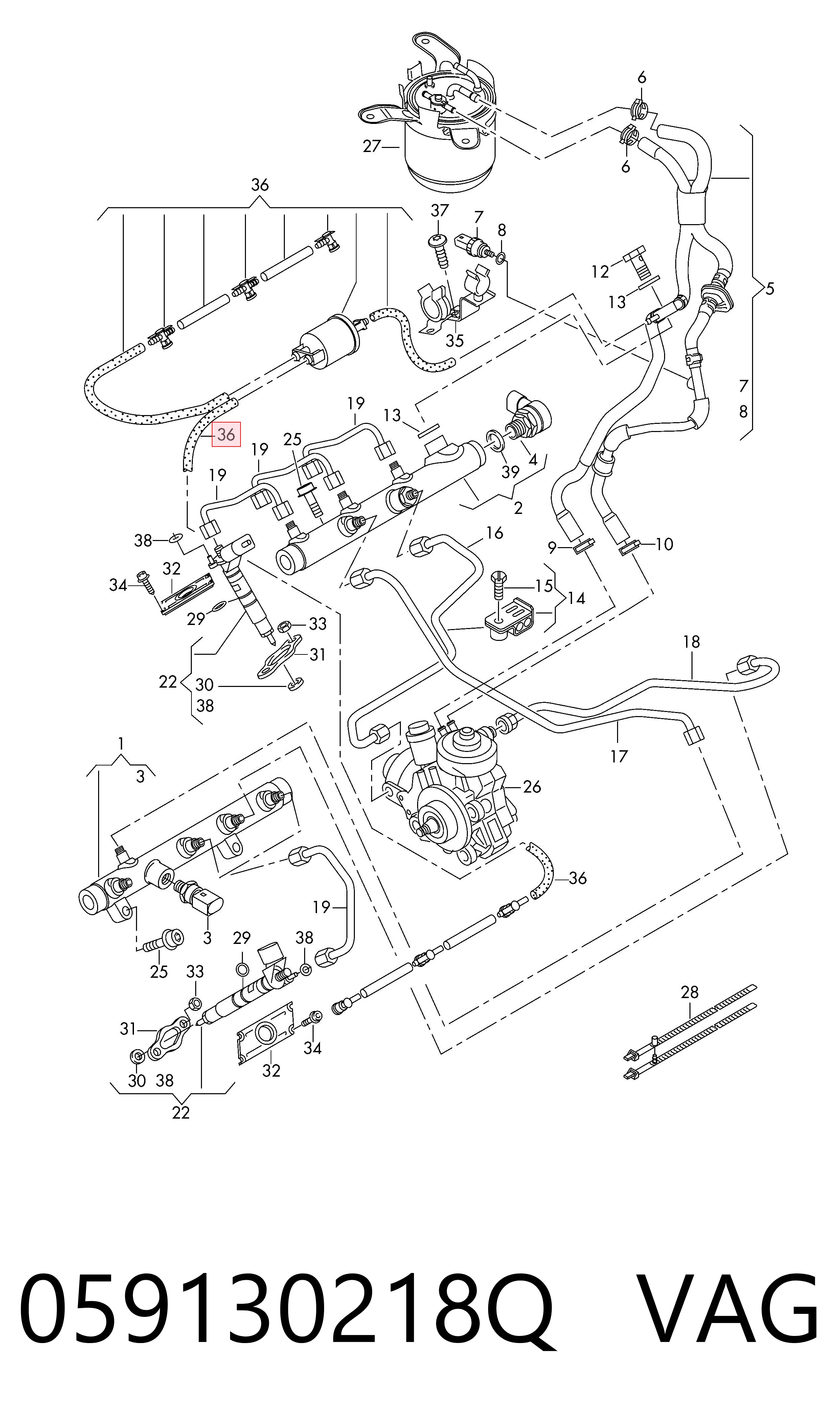 Обратная топливная трубка 445130333 Bosch