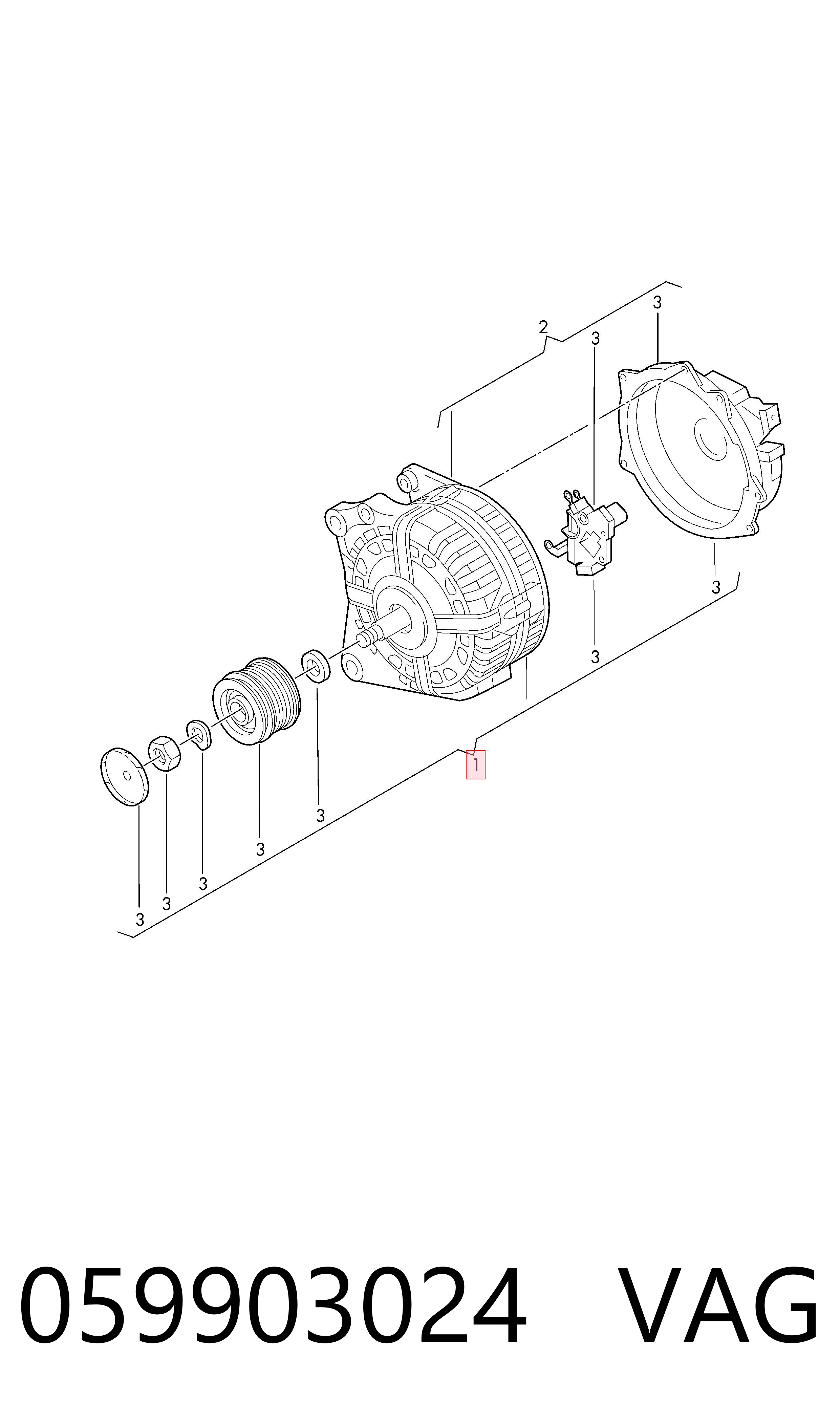 Автомобильный генератор VAG 059903024V цена, от 637.81 USD