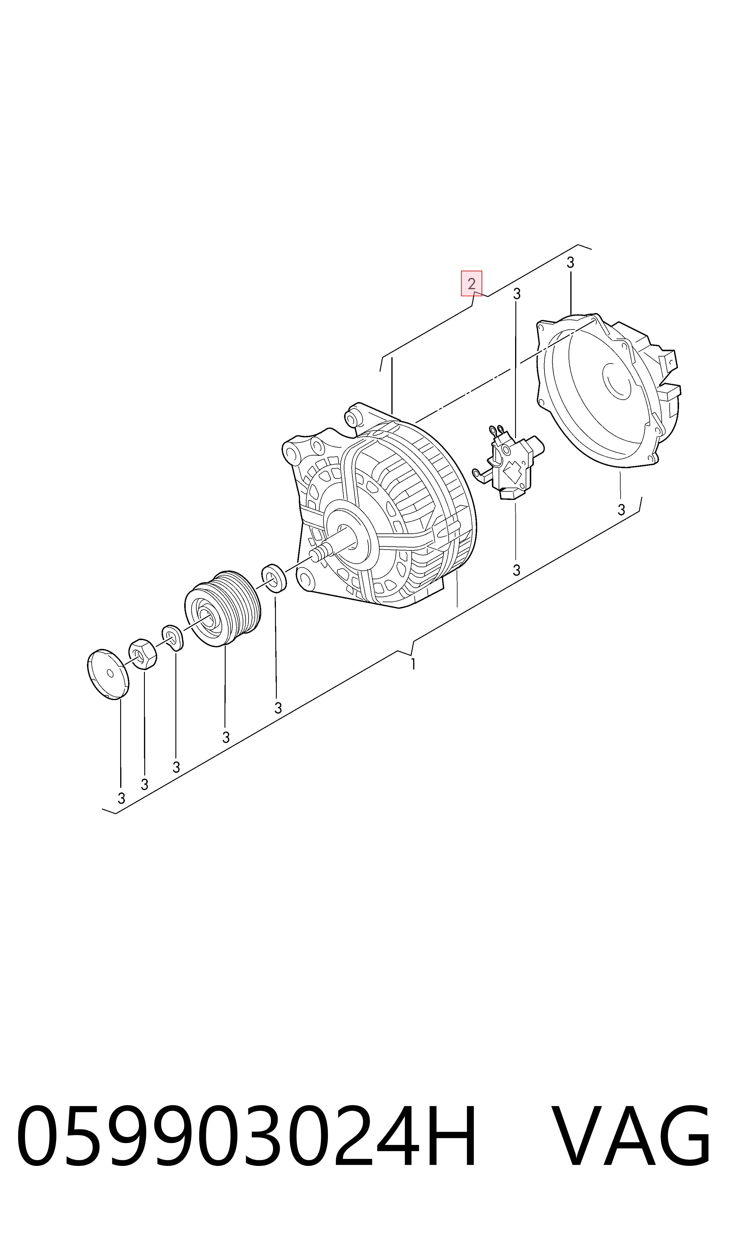 Автомобильный генератор VAG 059903024H цена, от 281.92 USD