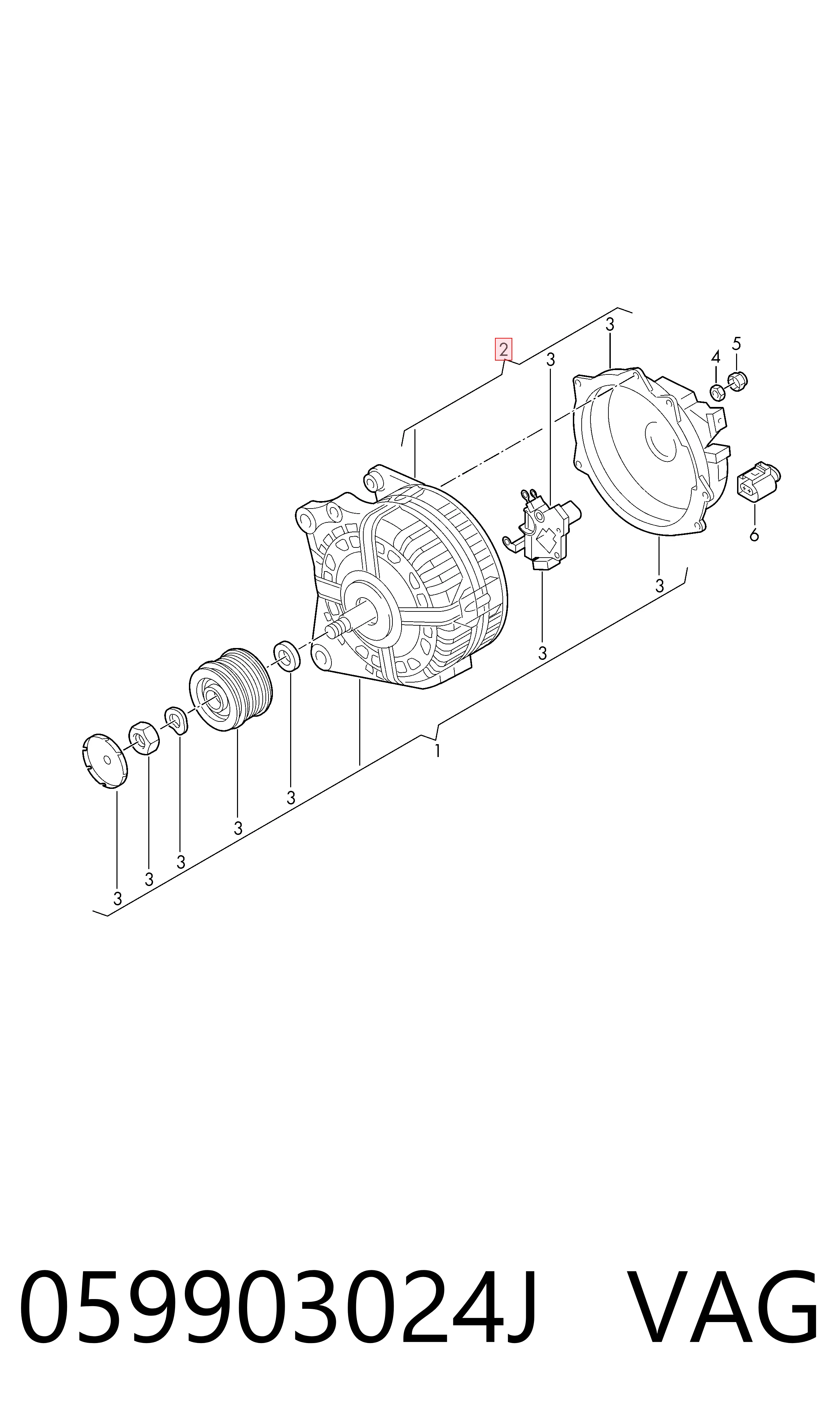 Автомобильный генератор VAG 059903024JX цена, от 869.08 USD