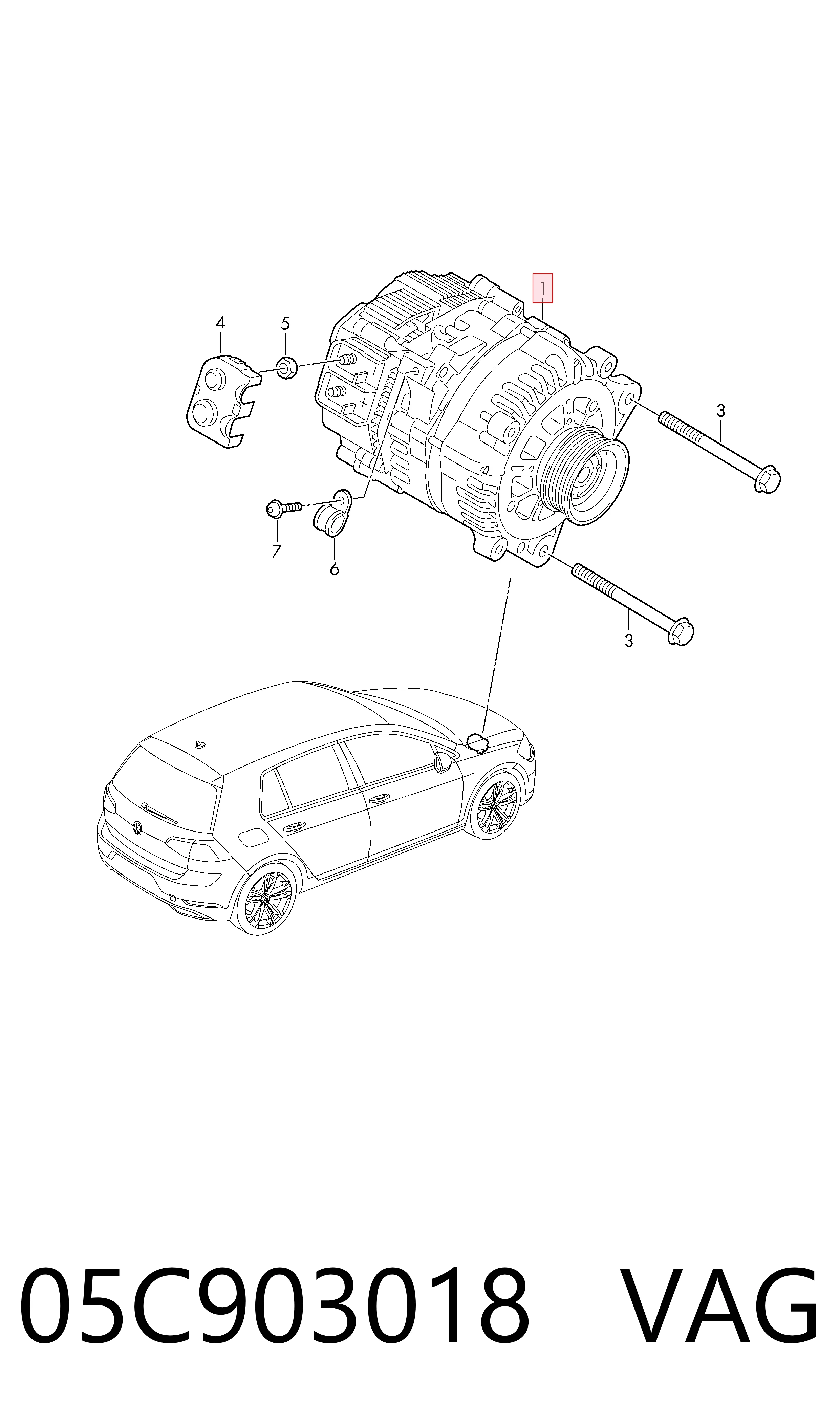 Автомобильный генератор Skoda Octavia IV A8 хэтчбек (NX3, NN3, PV3) (2020 - 2026) цена, от 1052.29 USD