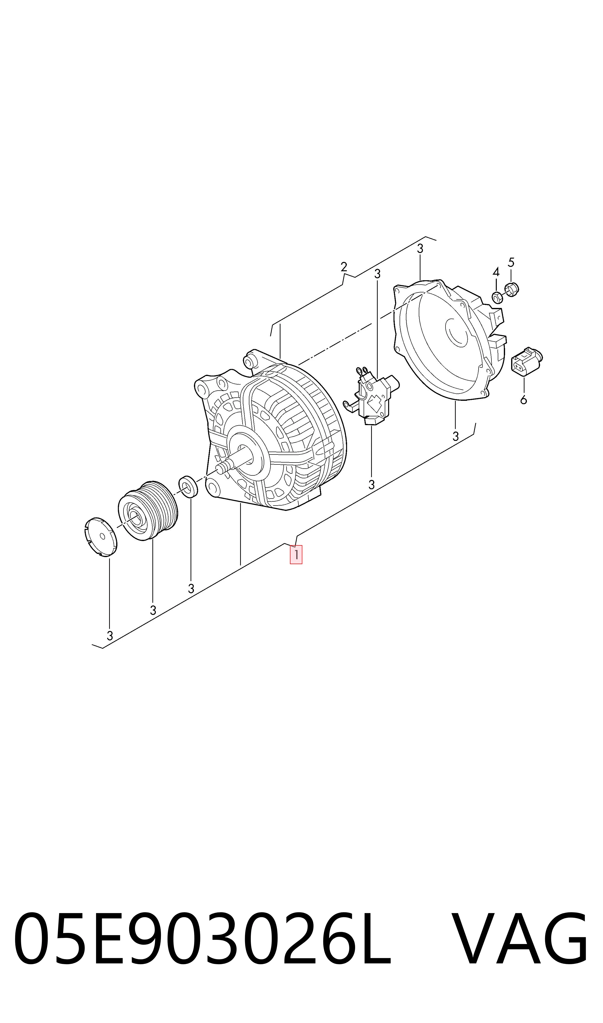 Автомобильный генератор VAG 05E903026L цена, от 269.69 USD
