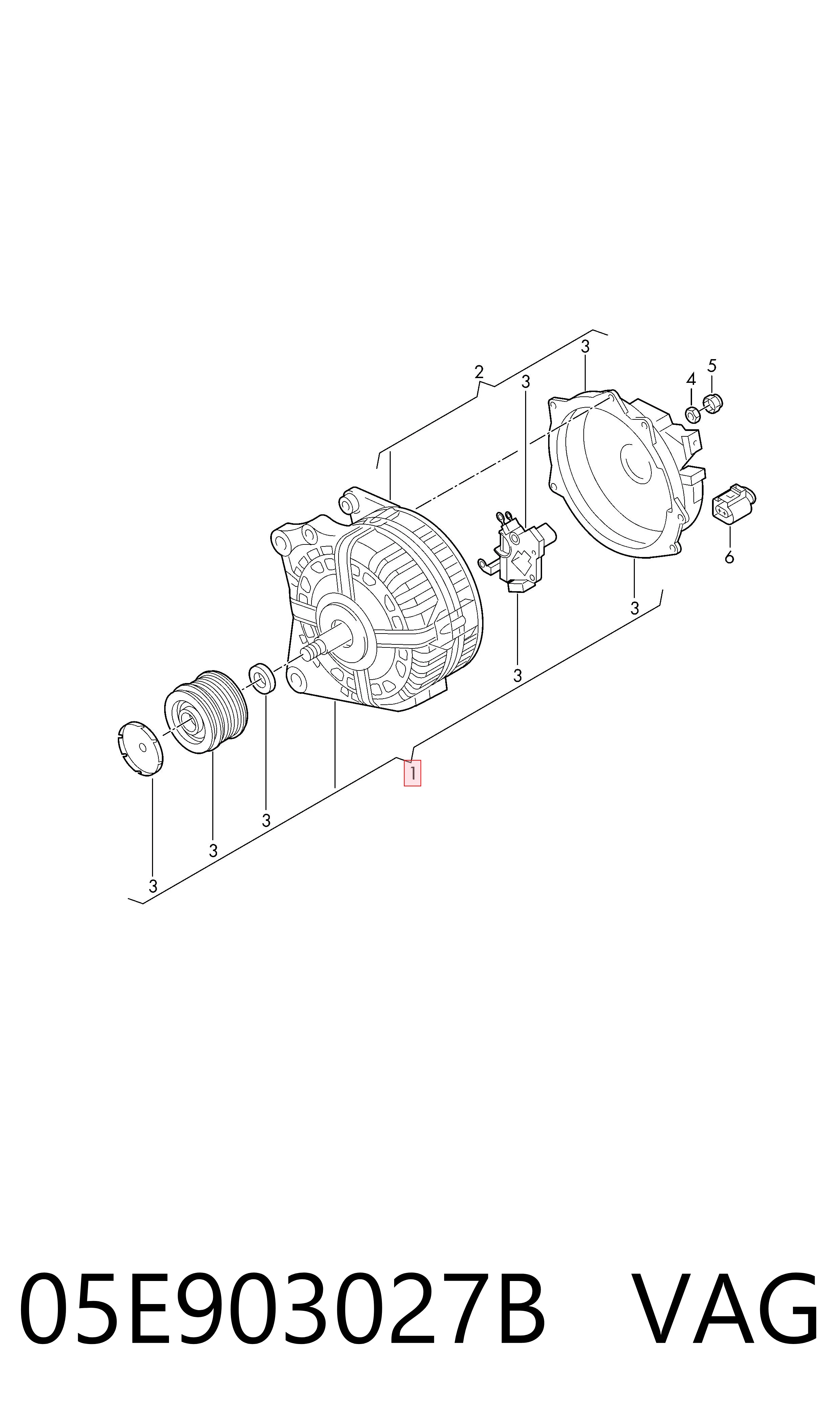 Автомобильный генератор VAG 05E903027B цена, от 292.32 USD