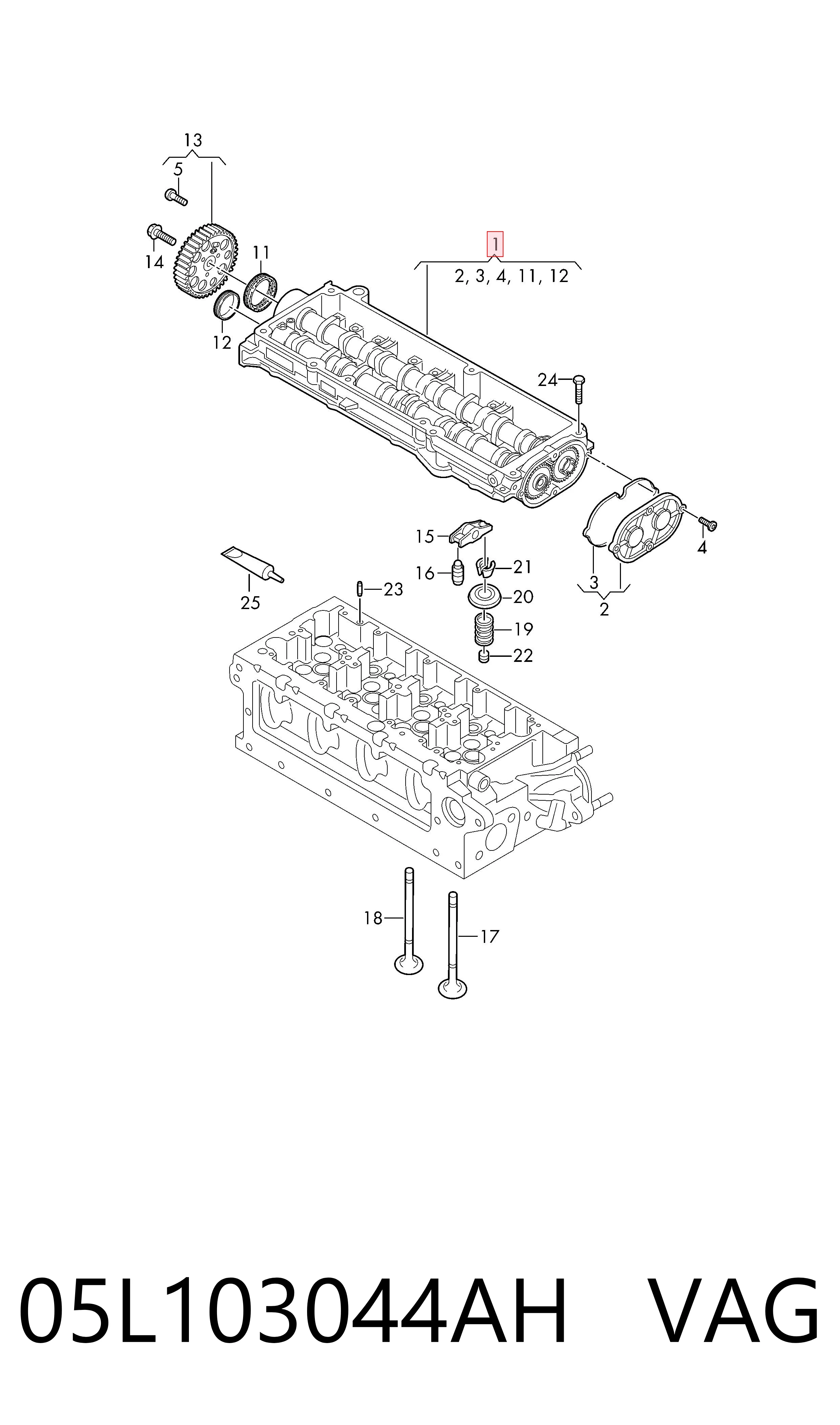 05L103044AH VAG Постель распределительного вала