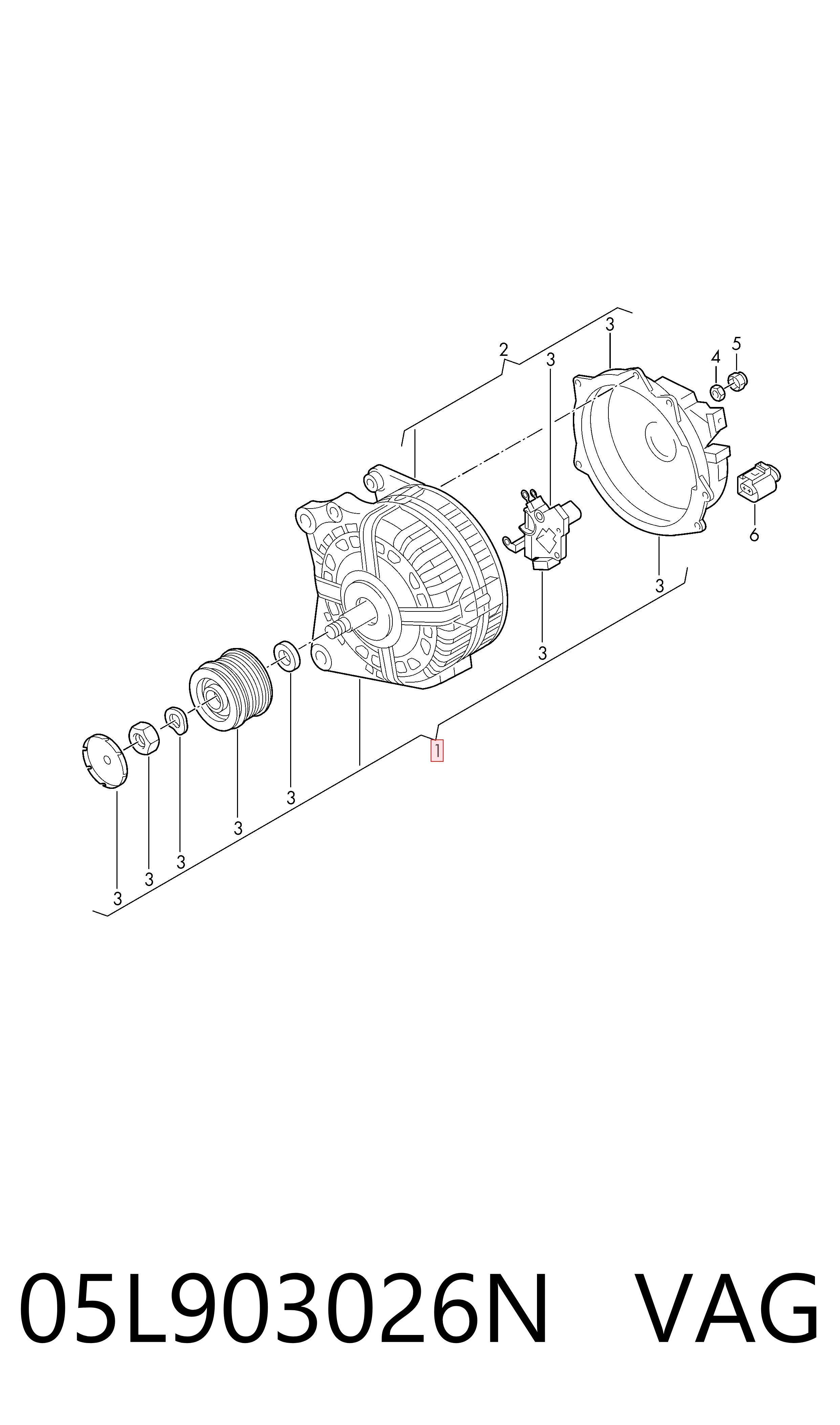 Генератор VAG 05L903026N