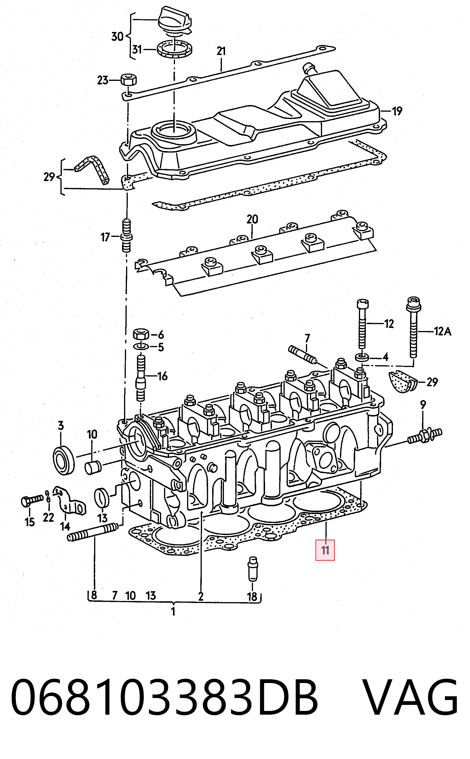 Прокладка ГБЦ Volkswagen Golf I хэтчбек (17) (1974 - 1985) цена, от 18.04 USD