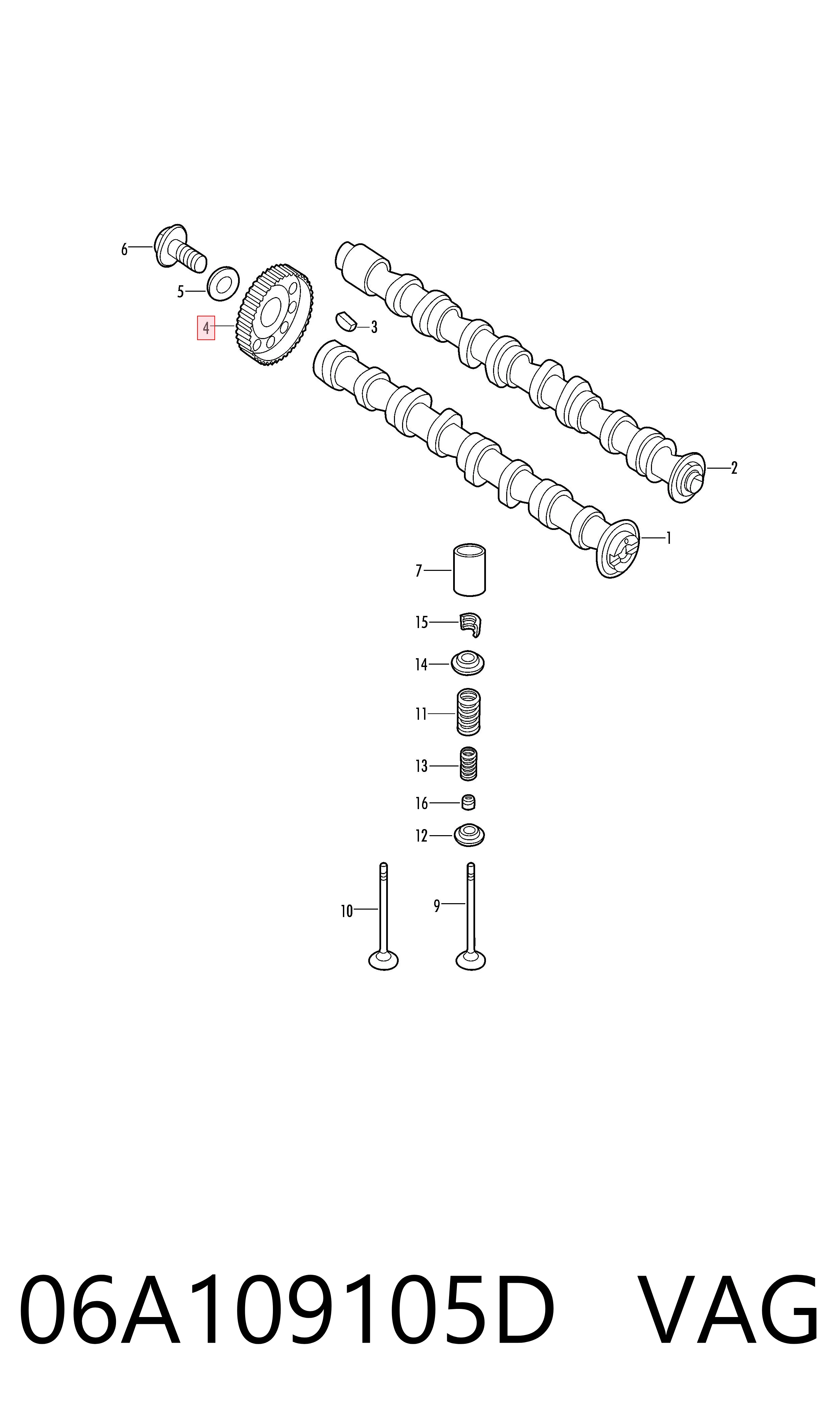 Регулятор фаз газораспределения на Volkswagen Multivan T5 7HM, 7HN, 7HF, 7EF, 7EM, 7EN