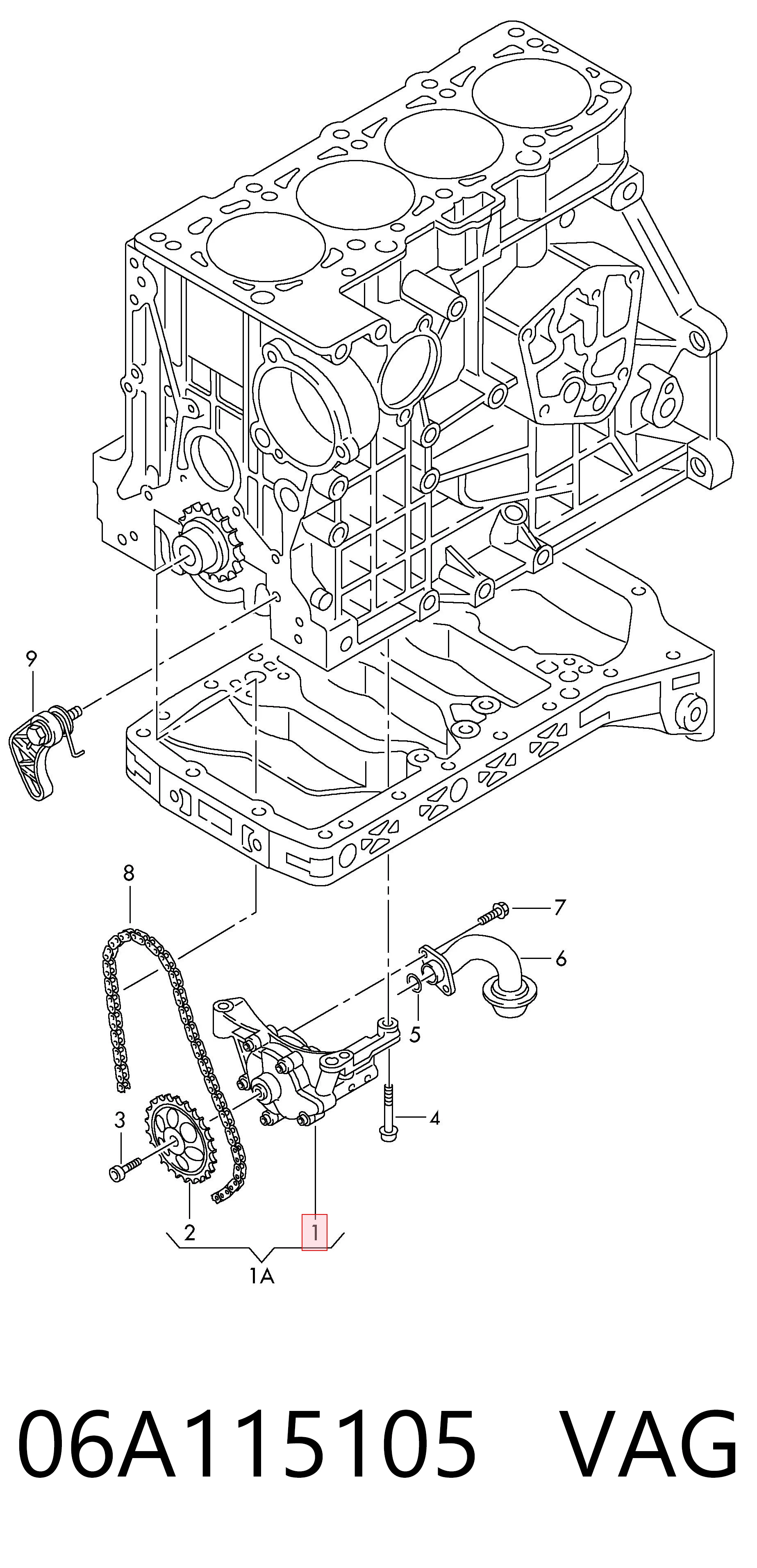 Насос масляный VAG 06A115105