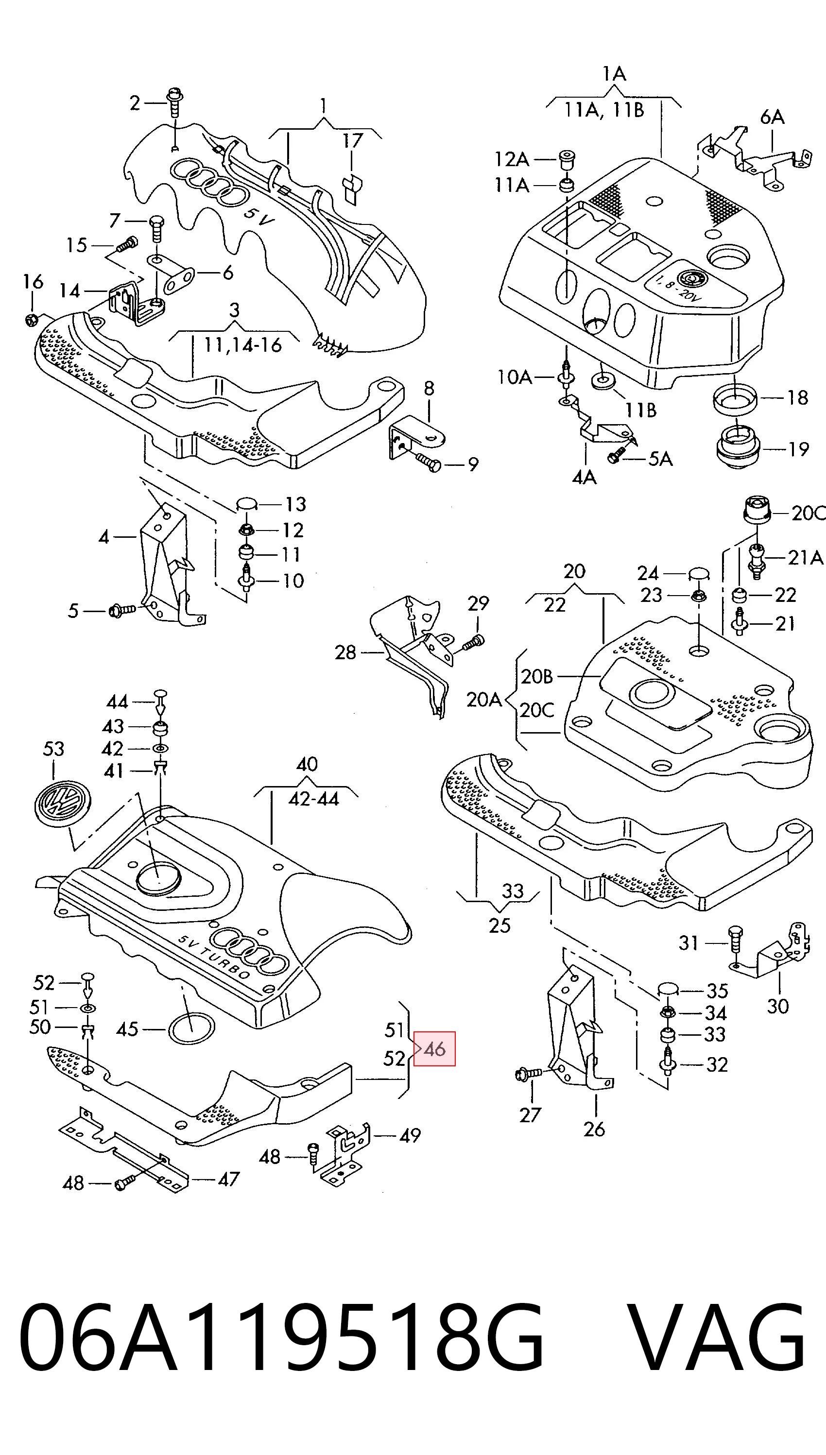 06A119518G VAG Экран двигателя