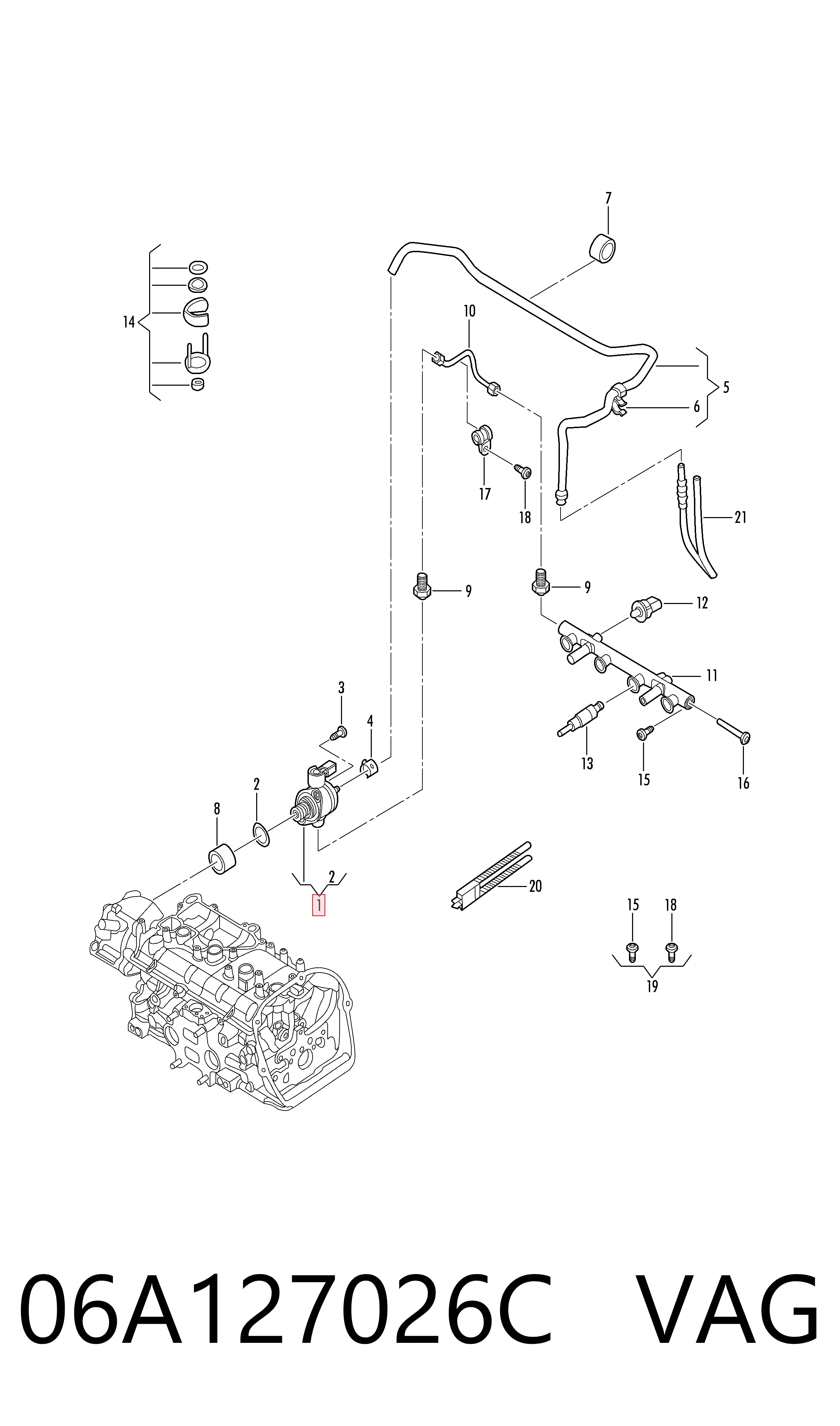 06A127026C VAG Насос топливный высокого давления (ТНВД)