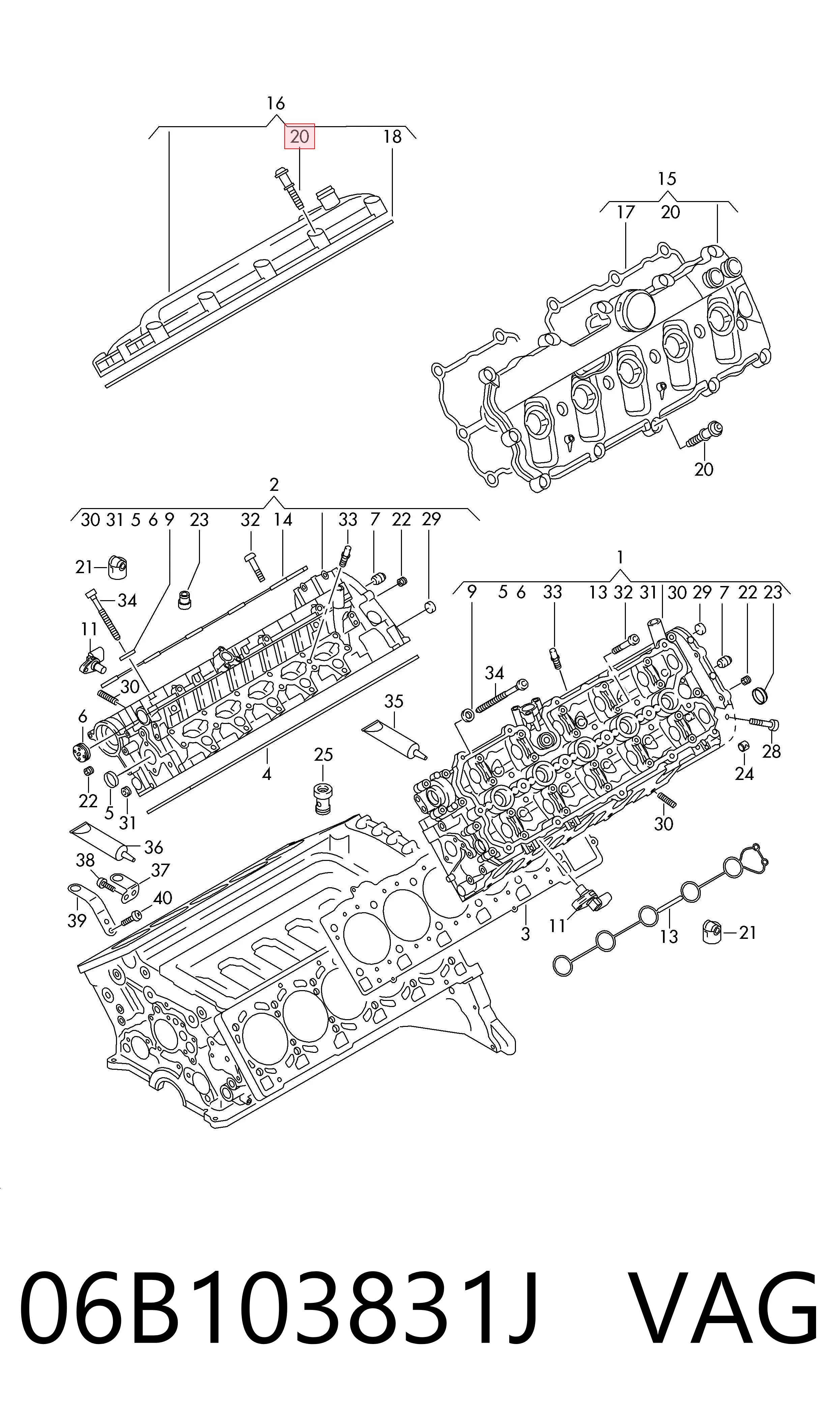 Болт клапанной крышки ГБЦ 3G103001 AND