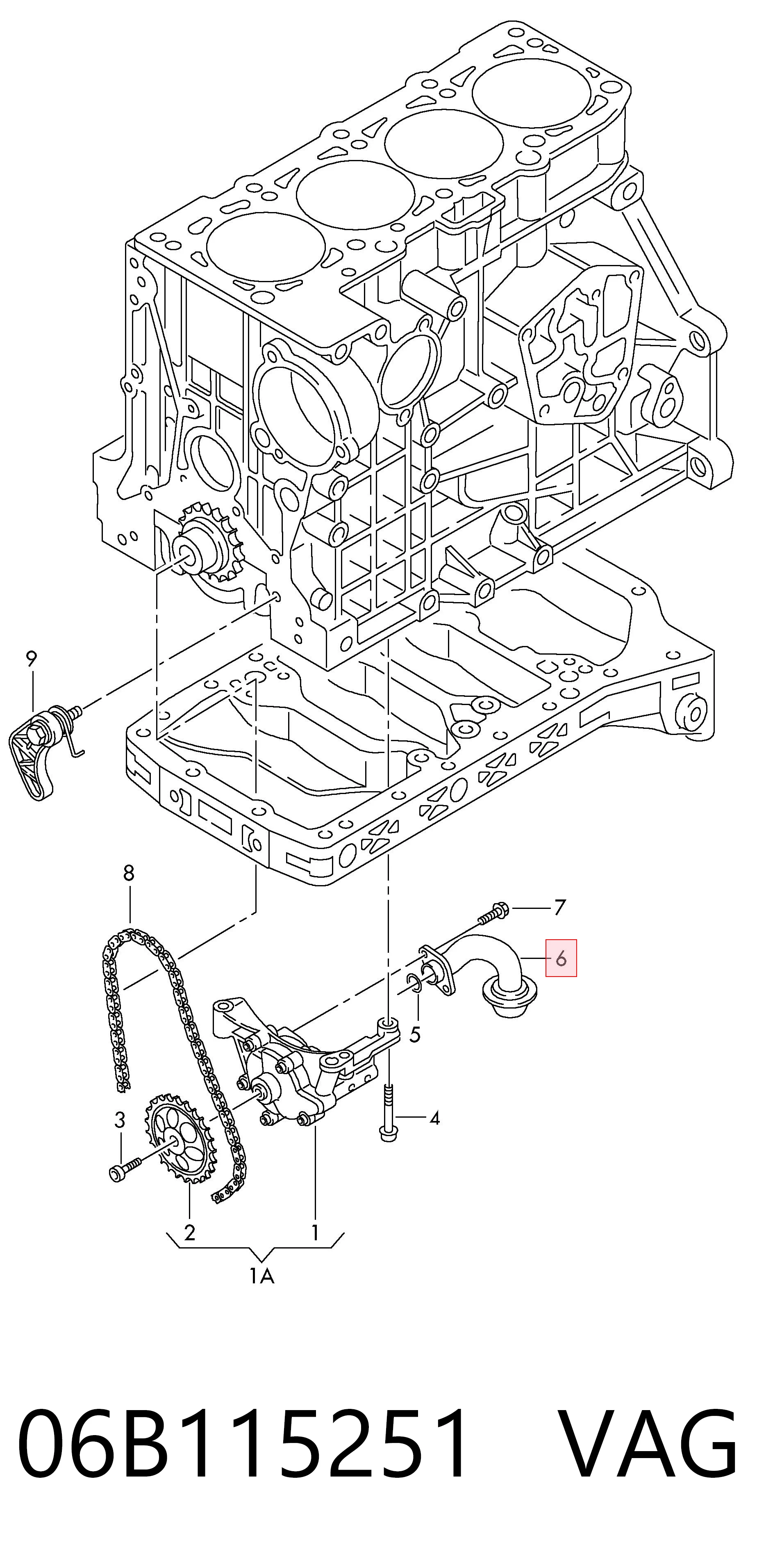 06B115251 VAG Маслоприемник