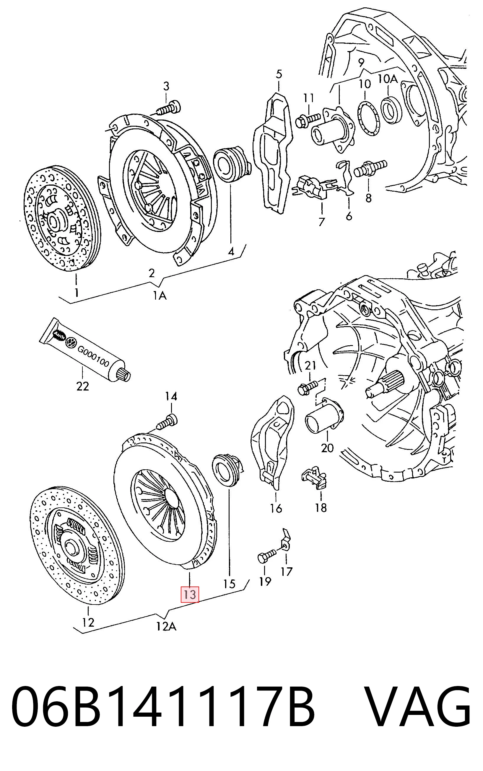  Корзина сцепления Audi A4 
