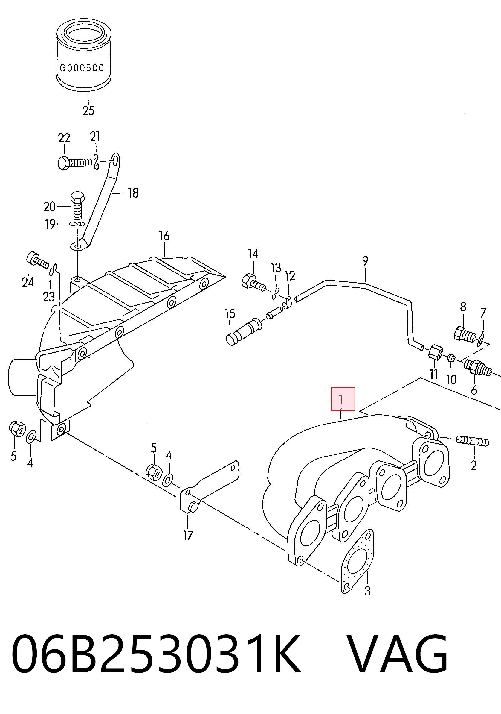 Коллектор выпускной Audi A4 8EC