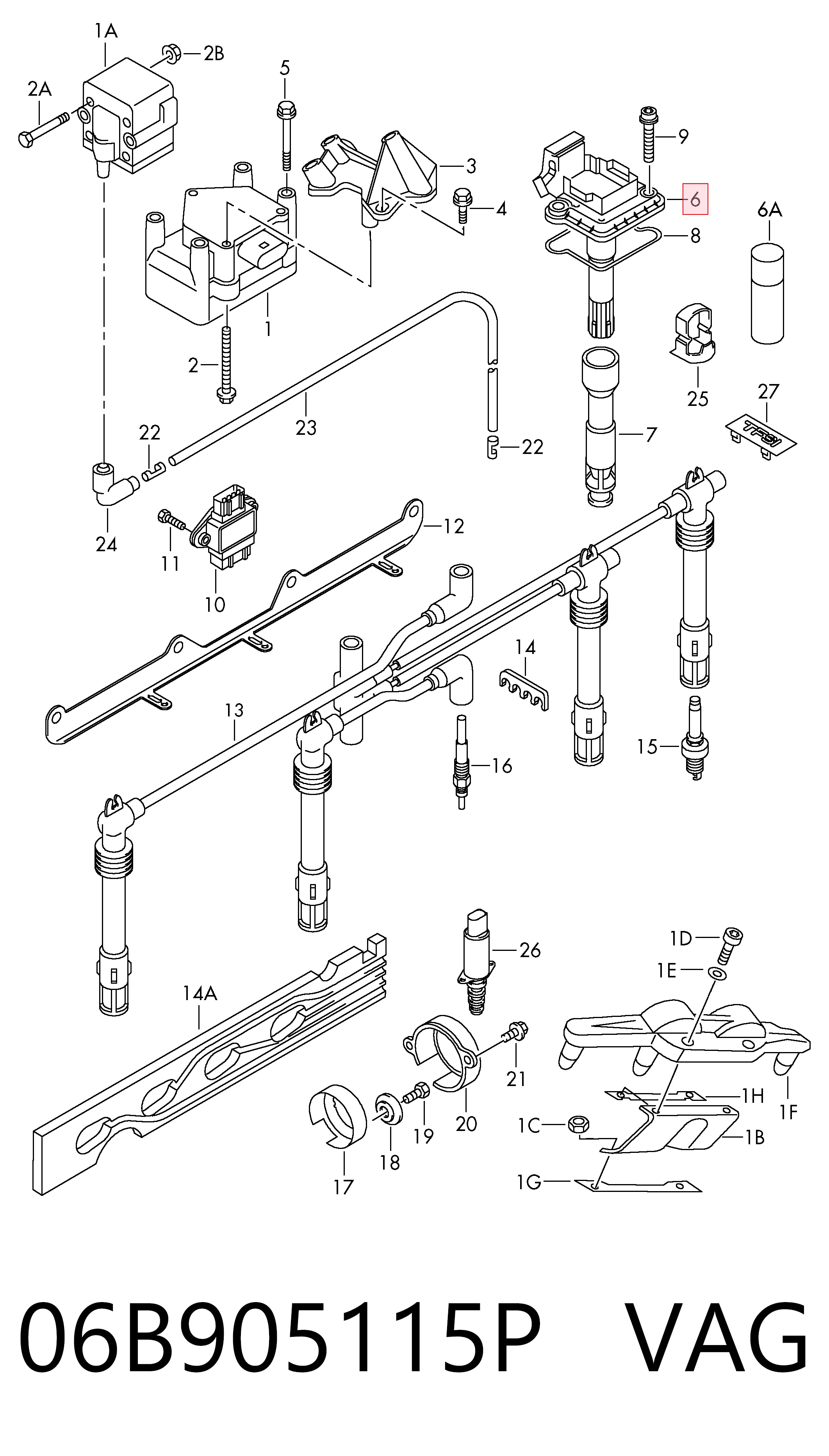 06B905115P VAG Катушка зажигания