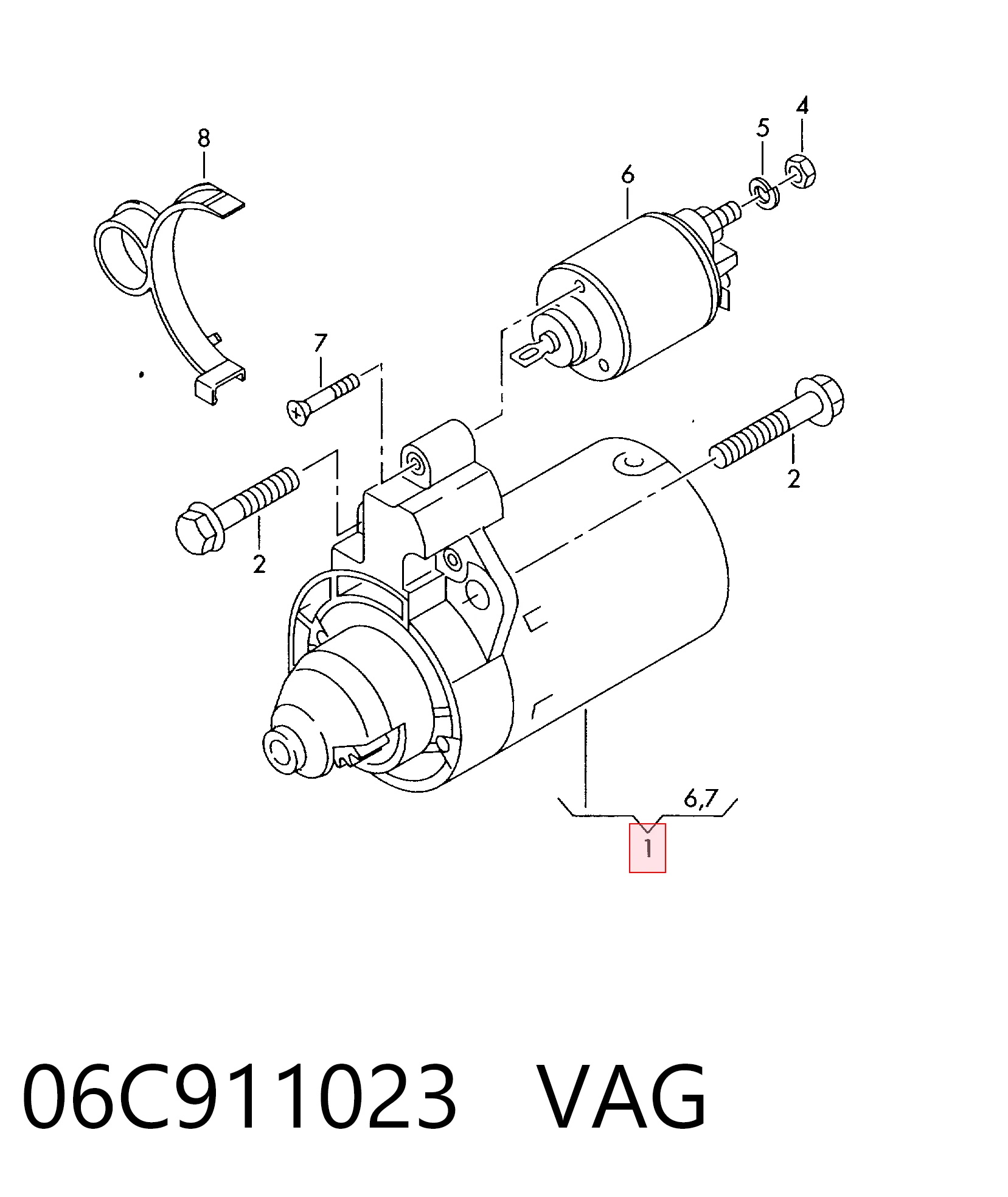 Купить 06C911023 VAG Стартер