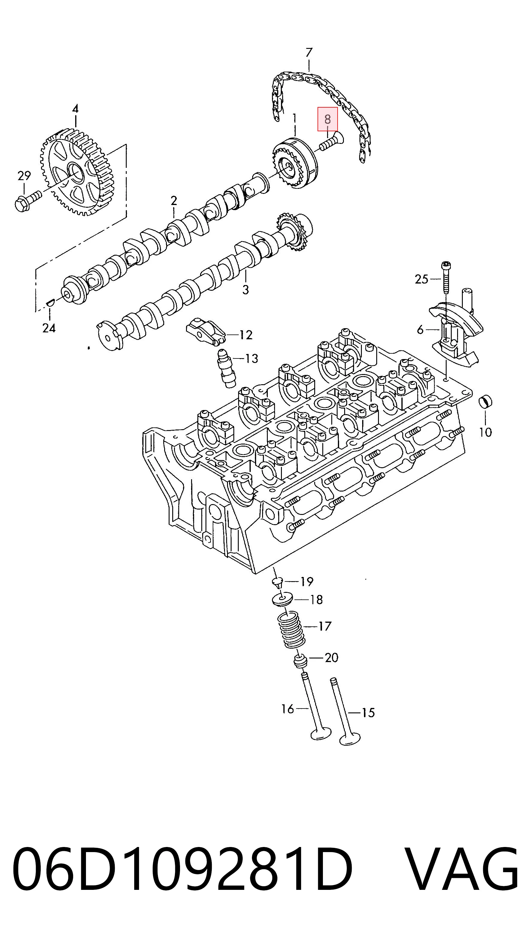 06D109281D VAG Гидравлический болт фаз газораспределения