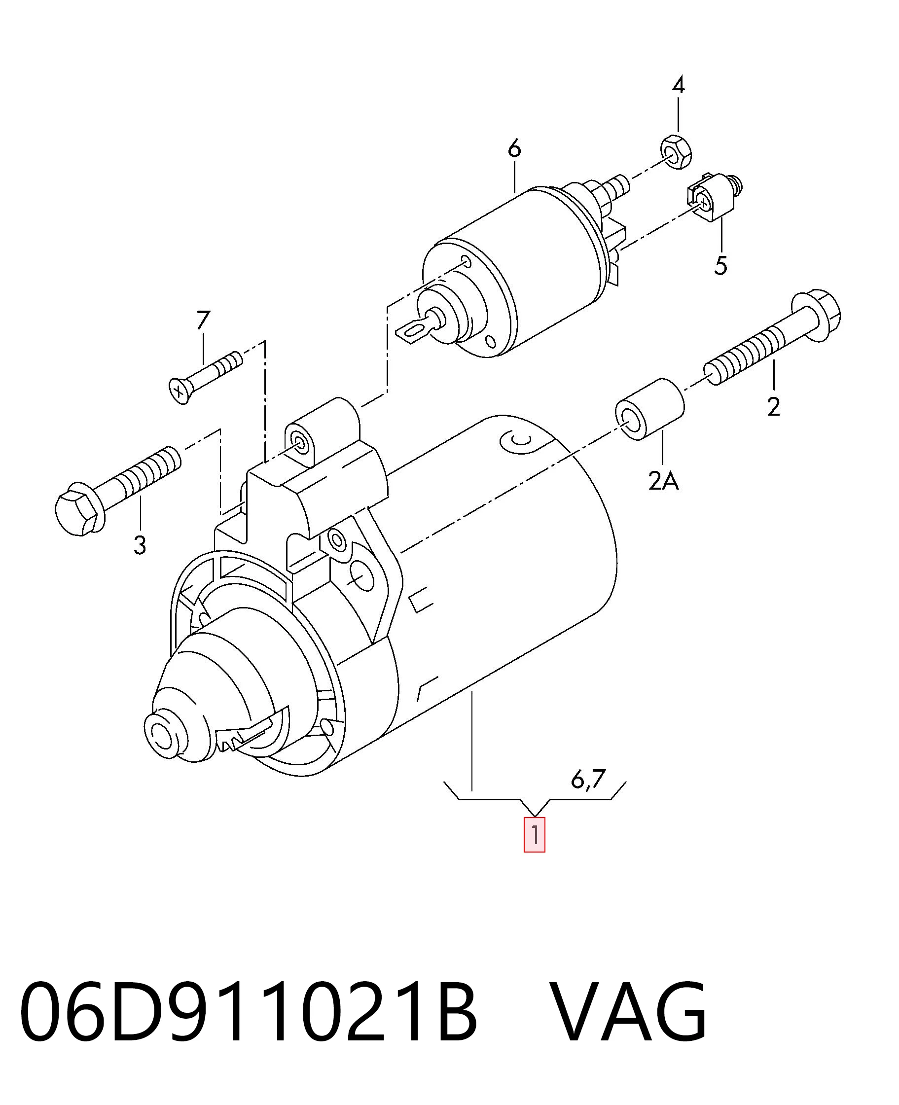 Стартер VAG 06D911021B