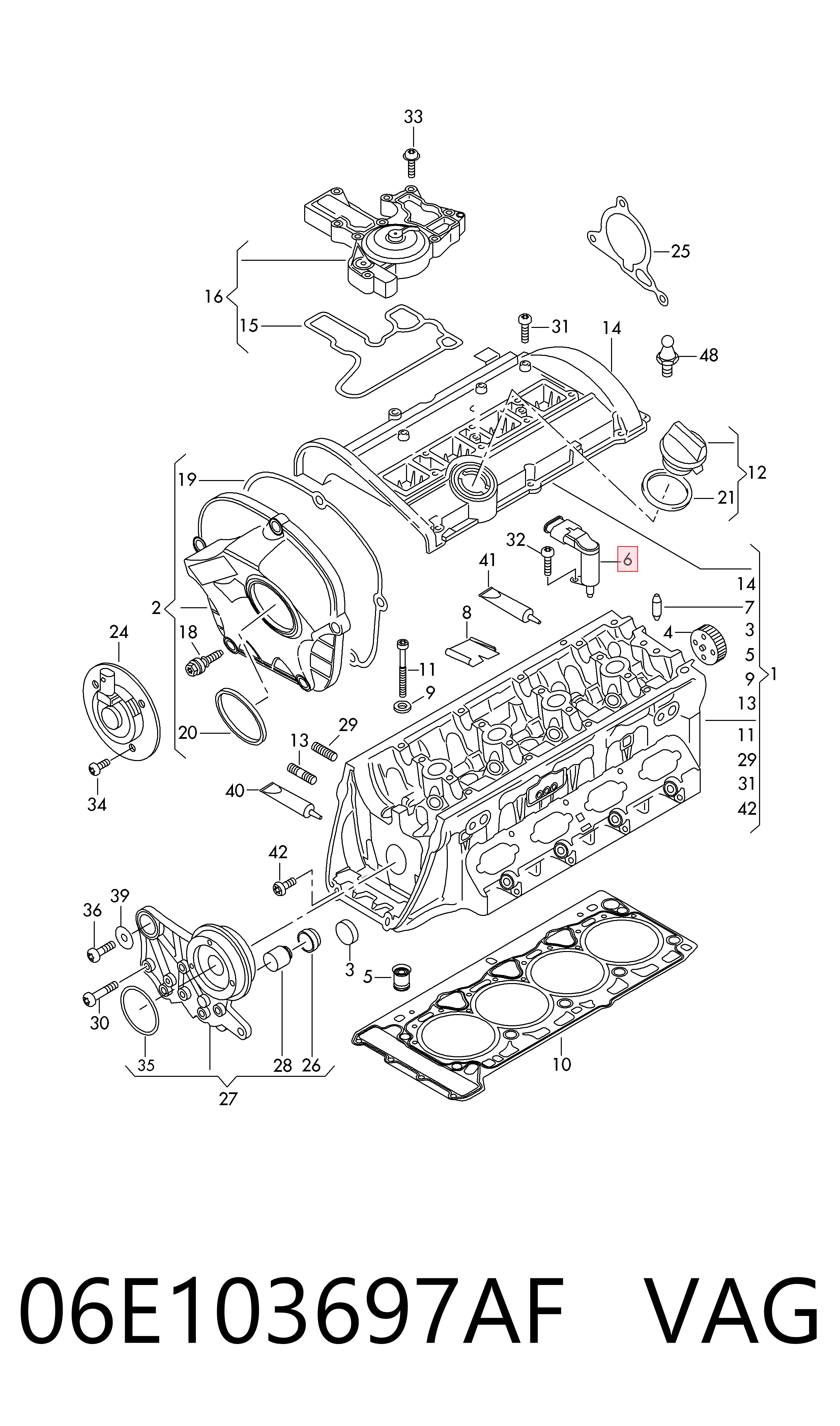 Регулятор фаз газораспределения VAG 06E103697AF цена, от 90.39 USD