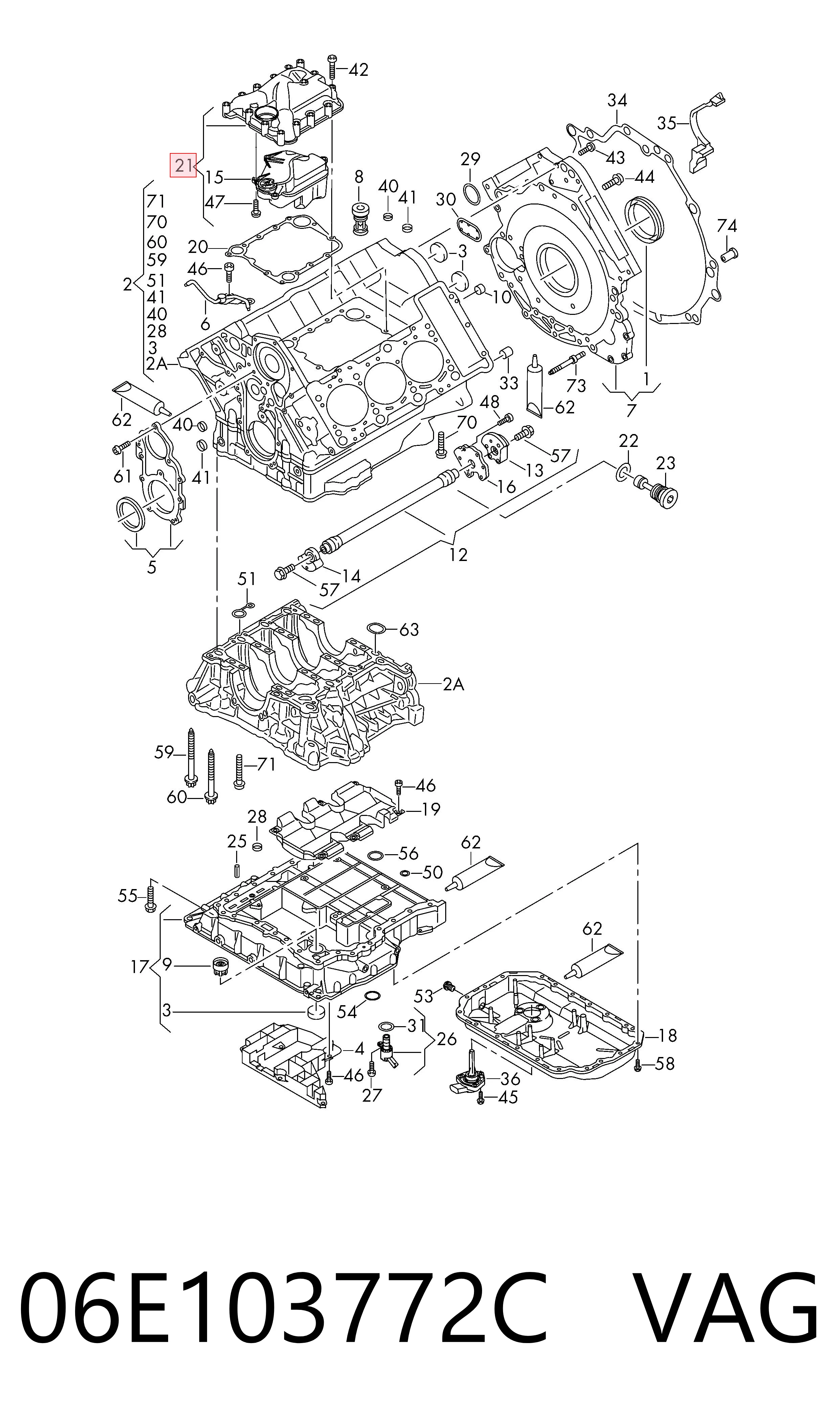 06E103772C VAG Маслоотделитель картерных газов