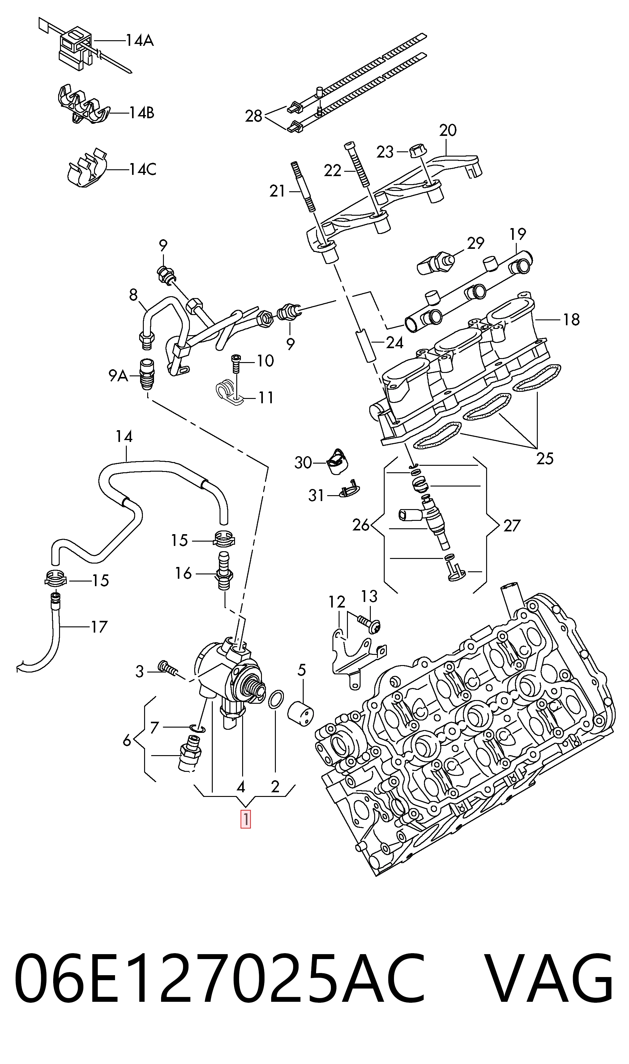 Насос топливный высокого давления (ТНВД) на Audi A6 C7 4G2, 4GC