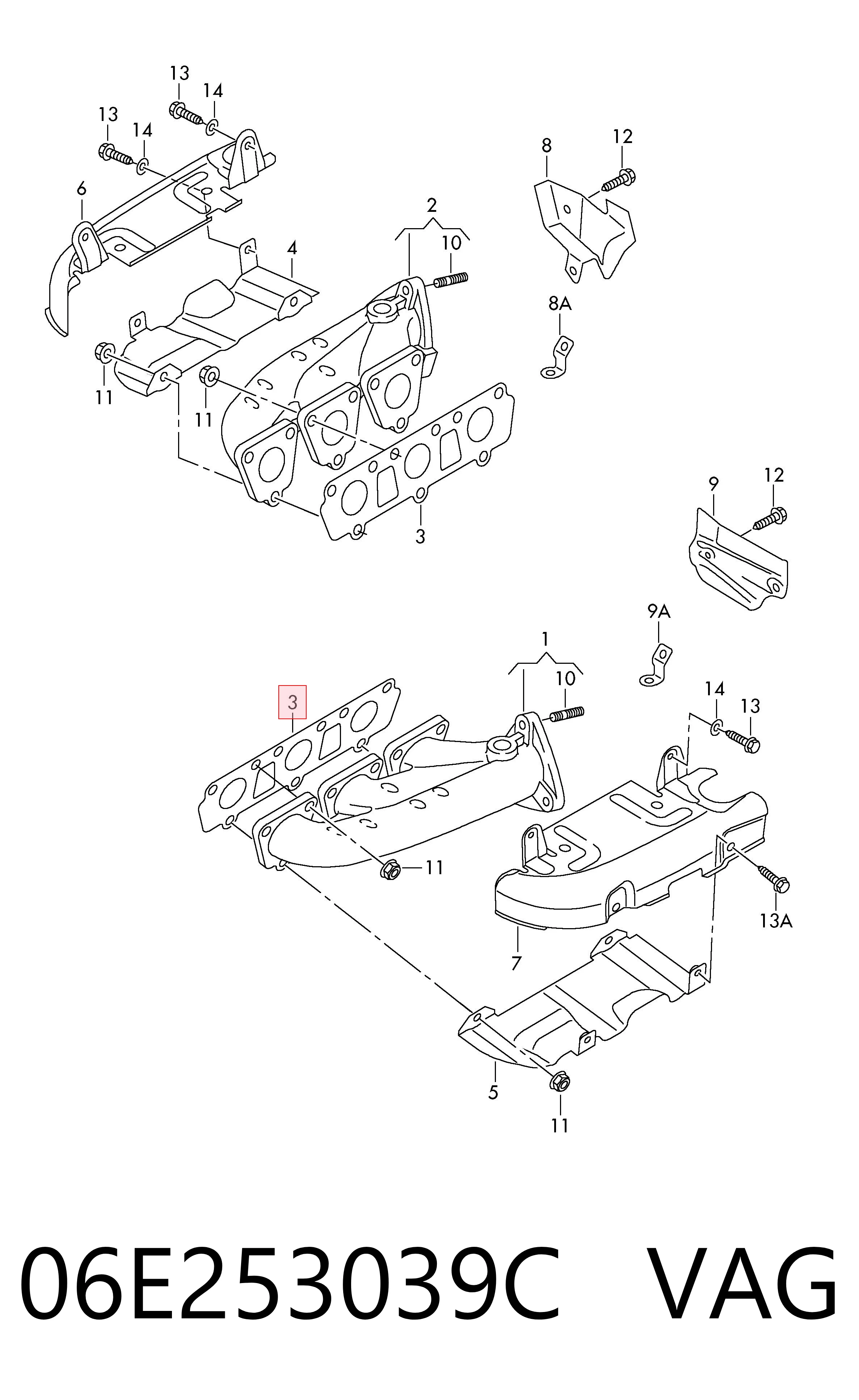 Прокладка коллектора 3L253002 AND