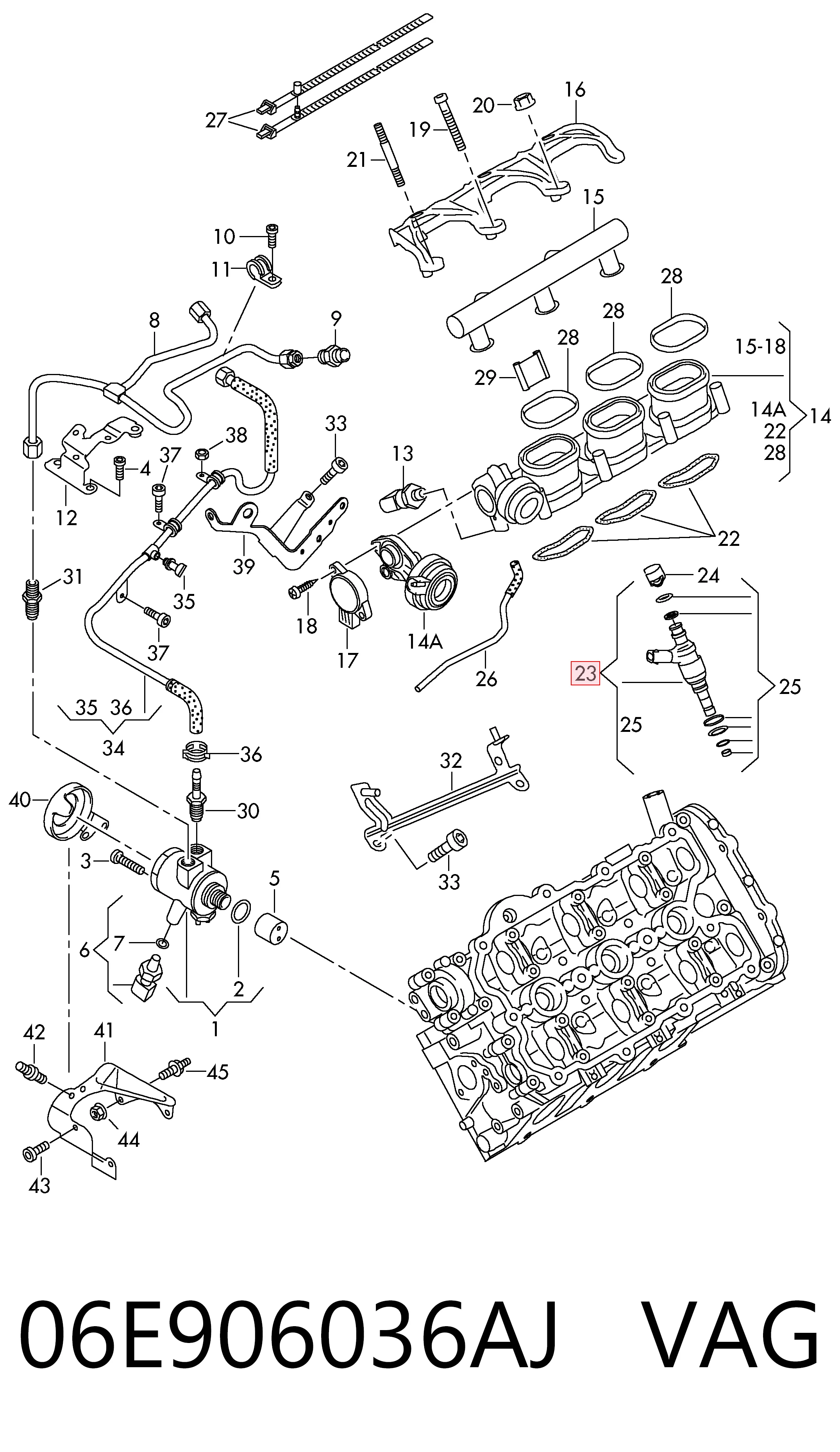Форсунка инжектора VAG 06E906036AJ цена, от 19.05 USD
