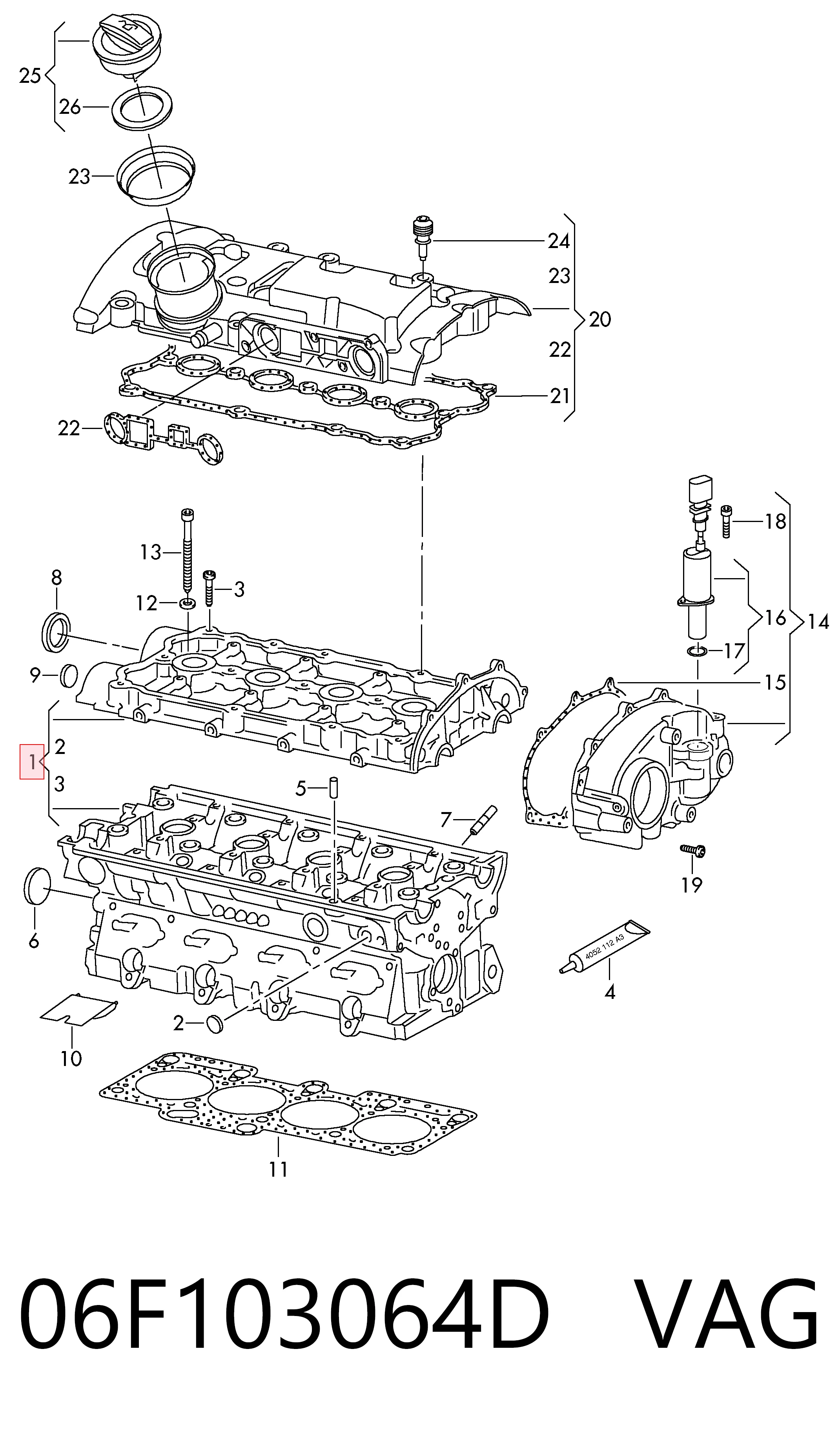 06F103064D VAG Головка блока цилиндров