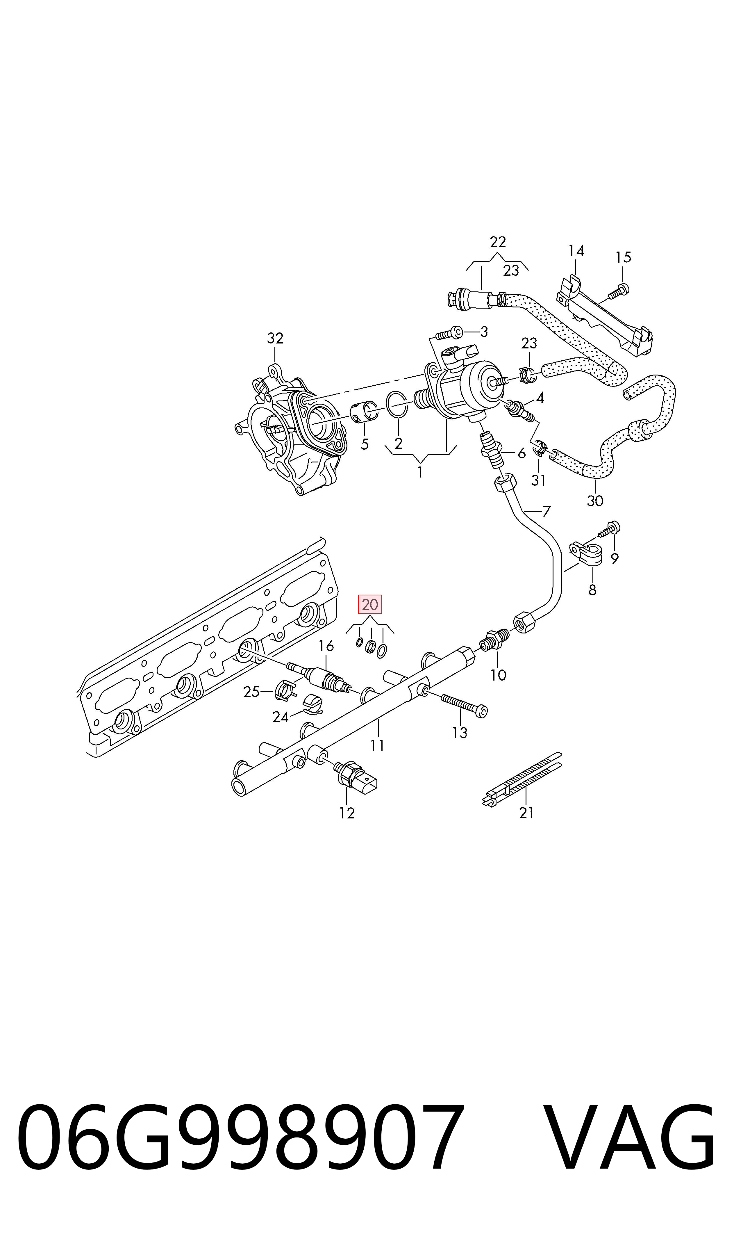 Комплект форсунок VAG 06G998907 цена, от 17.23 USD