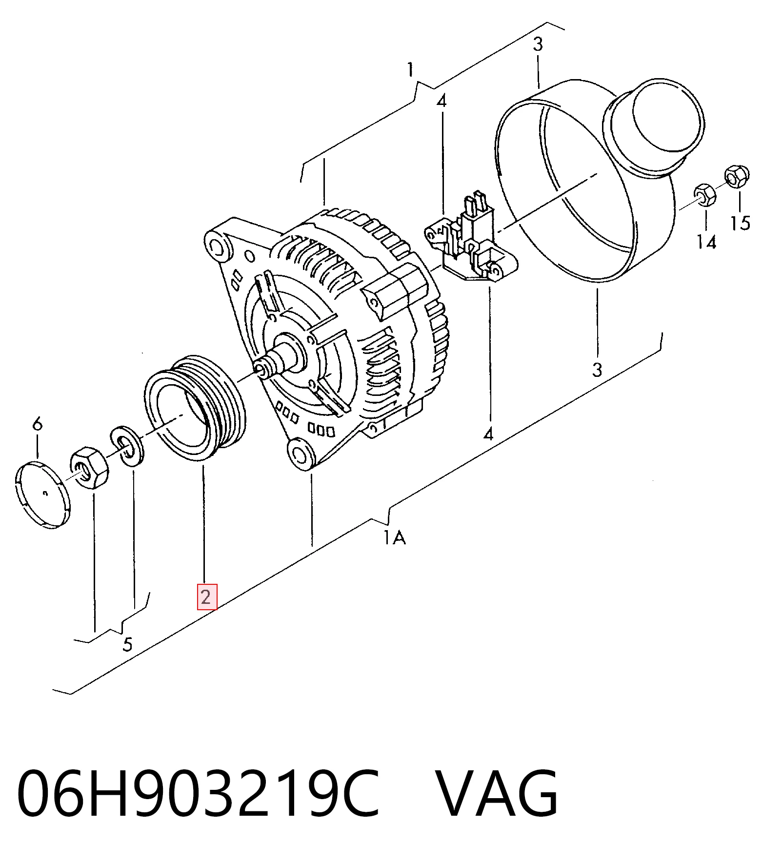 Инерционный шкив VAG 06H903219C цена, от 69.01 USD