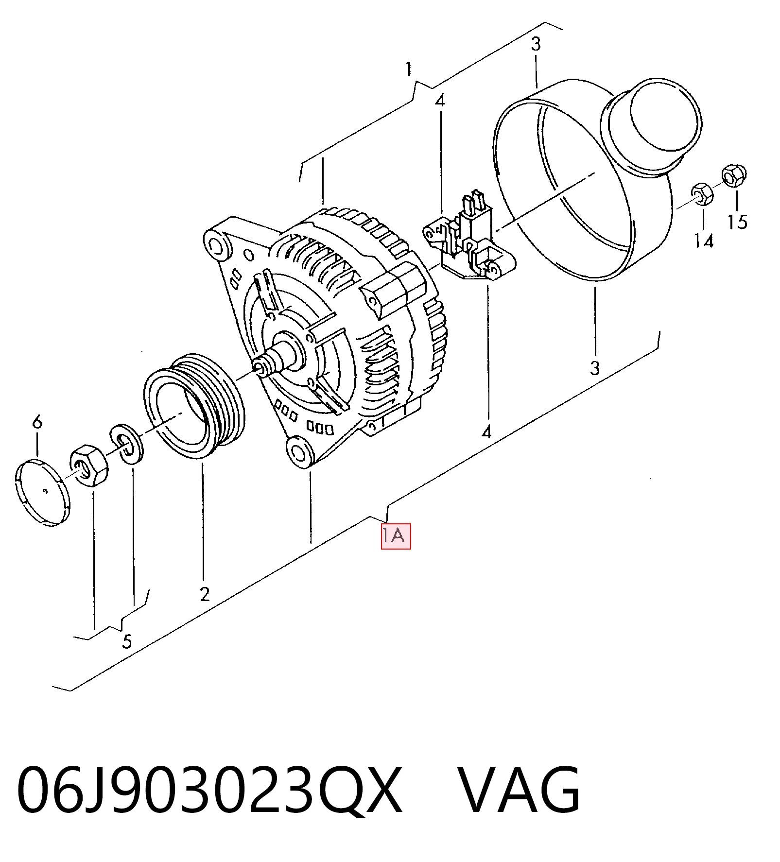 06J903023QX VAG Генератор автомобильный
