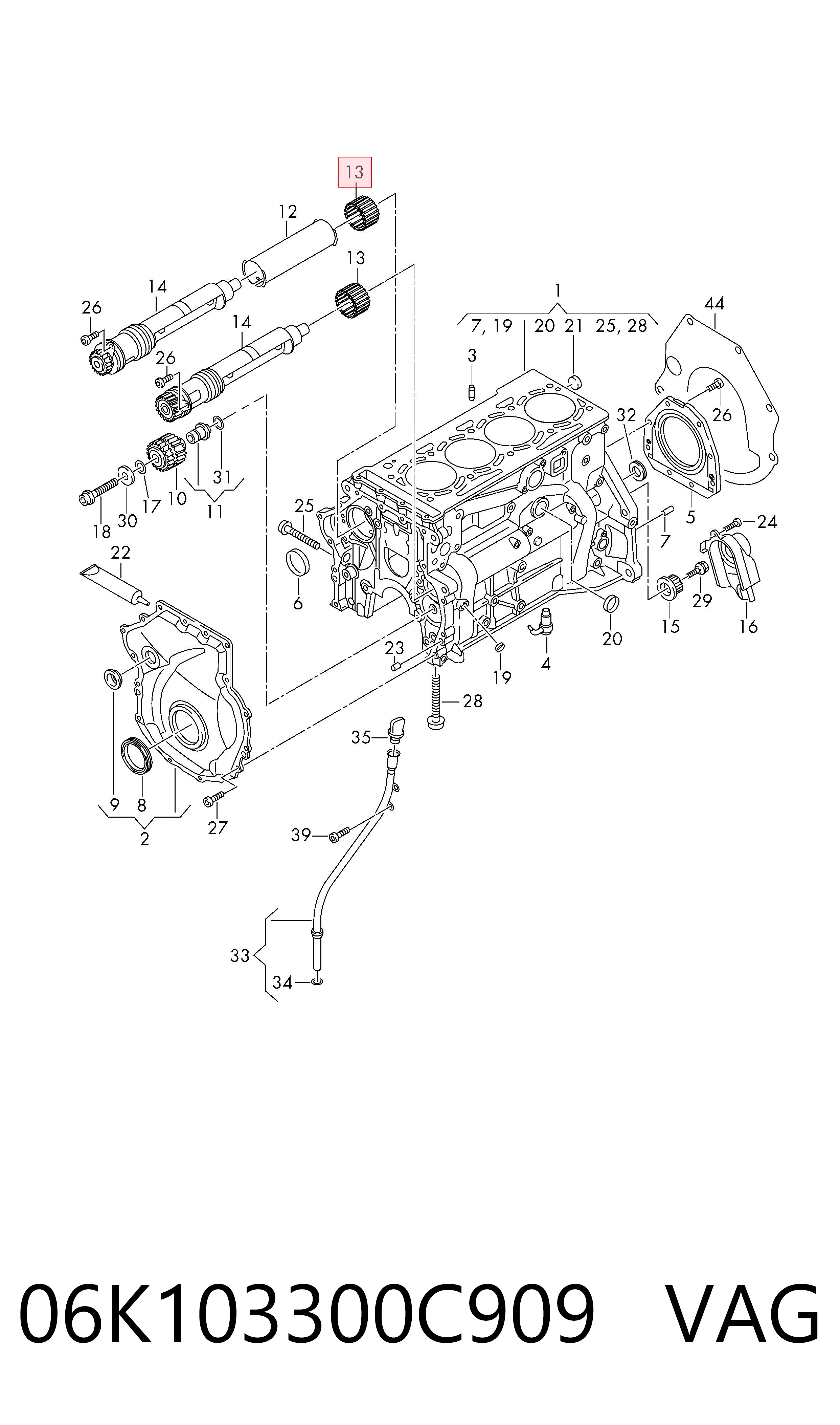 06K103300C909 VAG Блок цилиндров