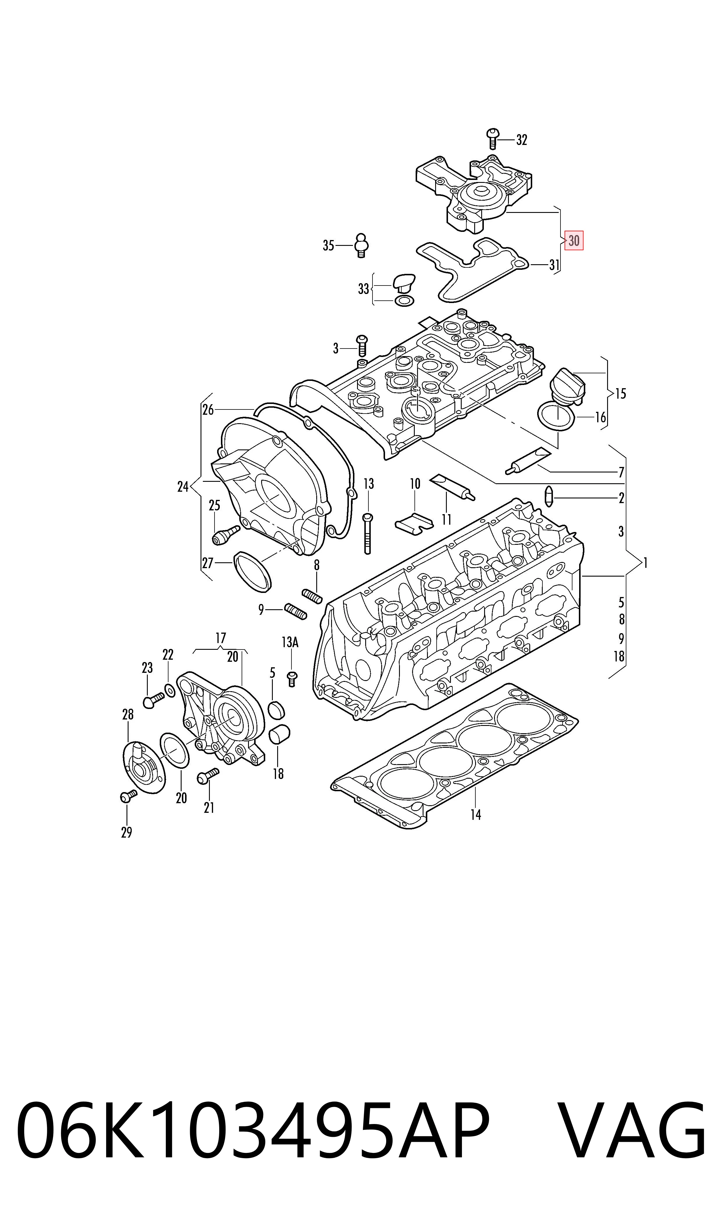 06K103495AP VAG Маслоотделитель картерных газов