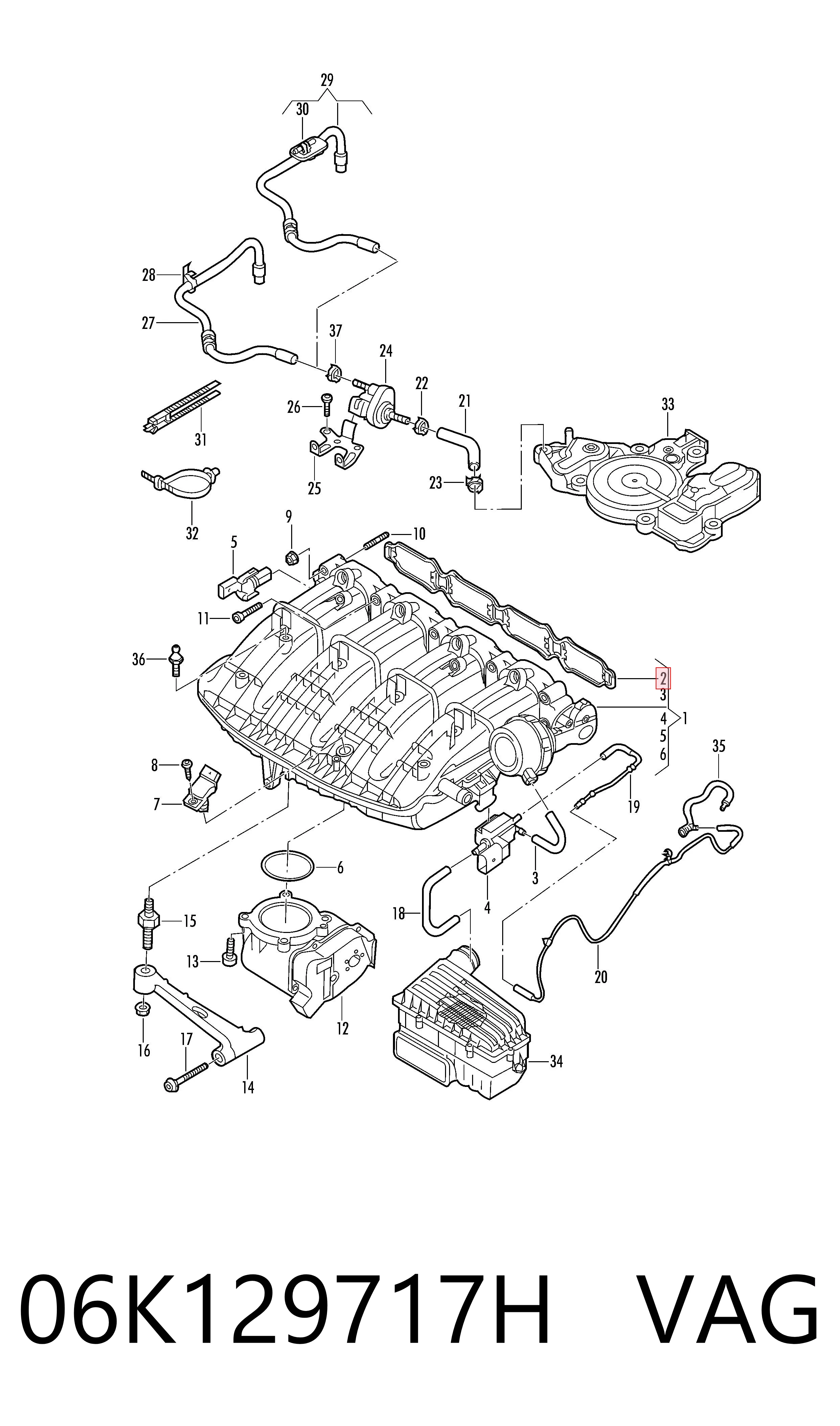  Прокладка впускного коллектора на Volkswagen Tiguan Allspace  BW2, BJ2