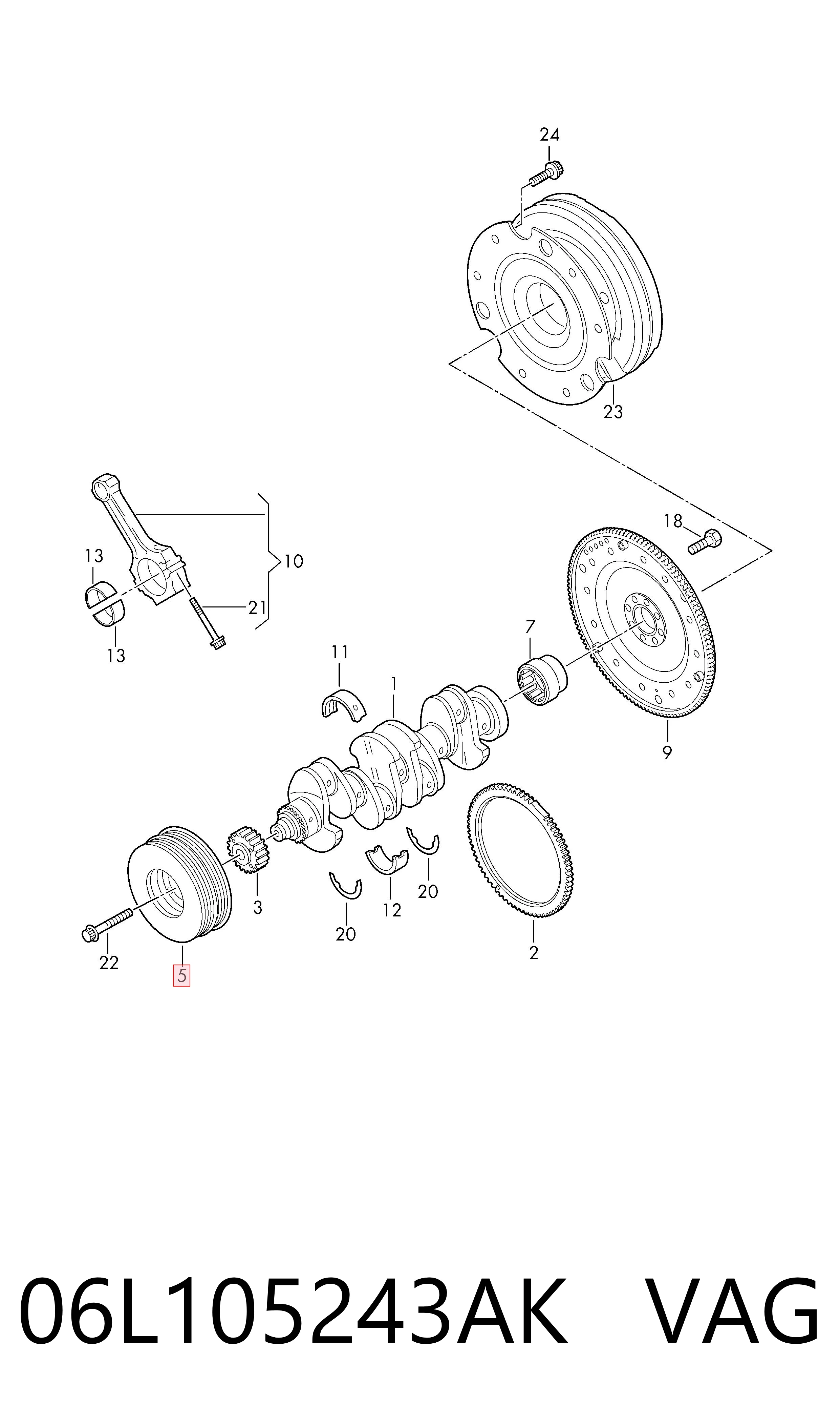 06L105243AK VAG Шкив коленчатого вала