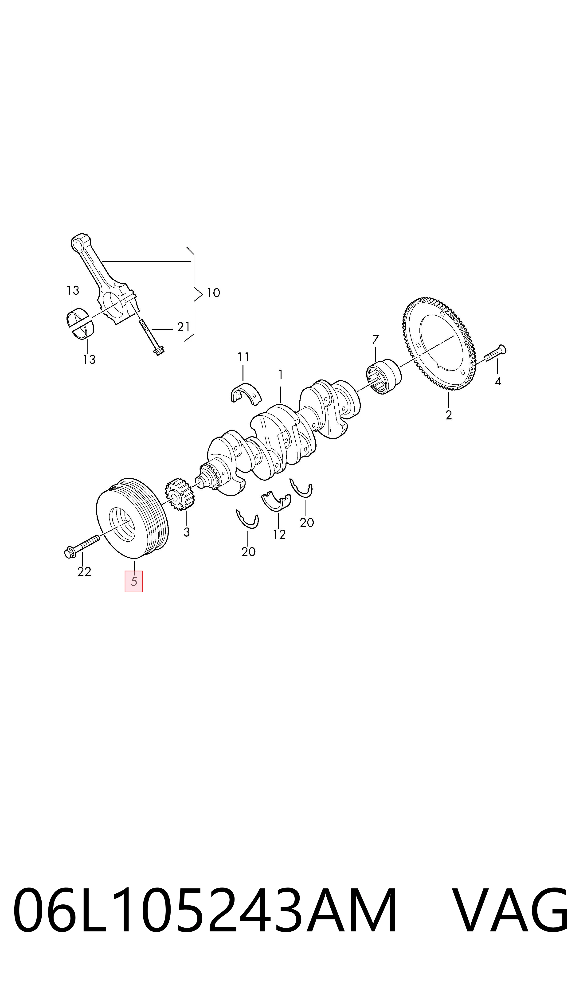06L105243AM VAG Шкив коленчатого вала